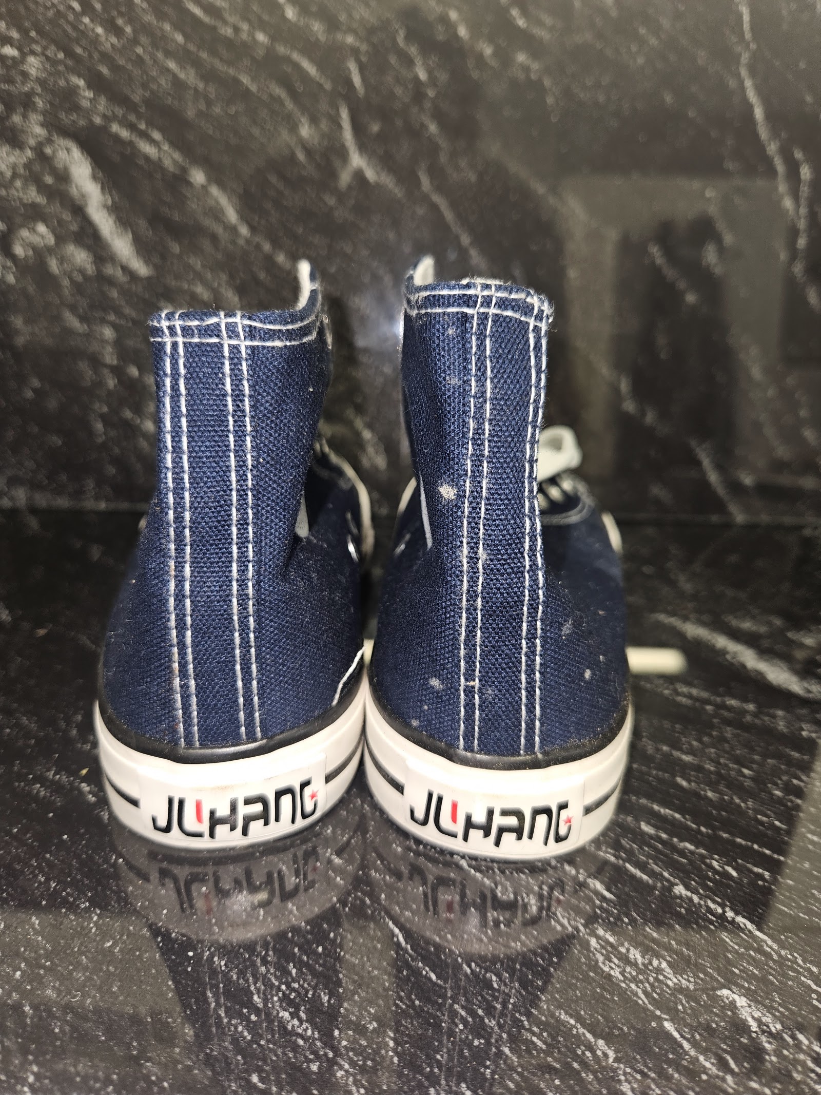 Genuine HUANQIU Navy Canvas High-Top Trainers Size EU 35 UK 2.5, EU 35 / UK 2.5, photo 2