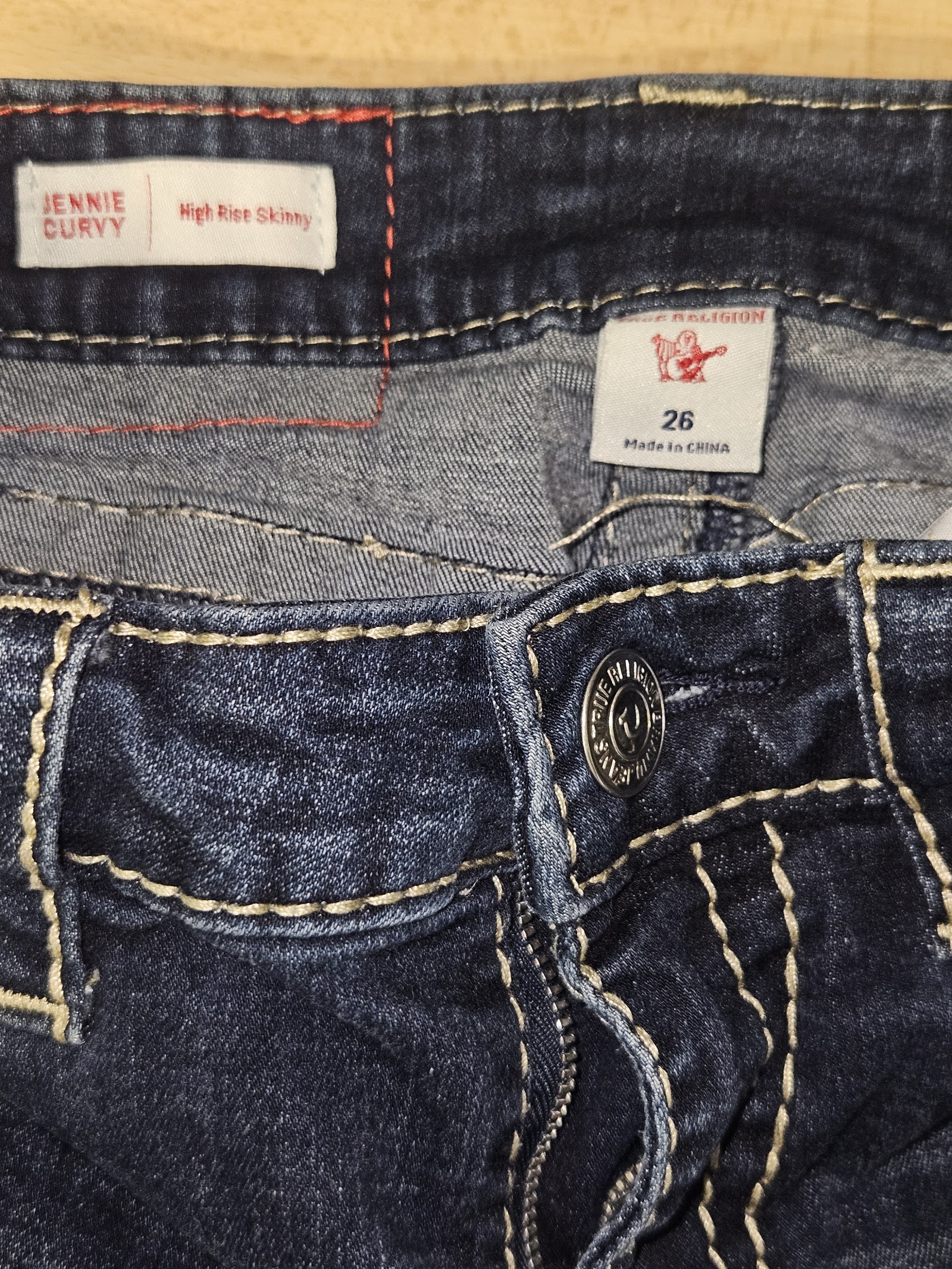 Genuine True Religion Jennie Curvy dark-indigo high-rise skinny jeans, W26, photo 3
