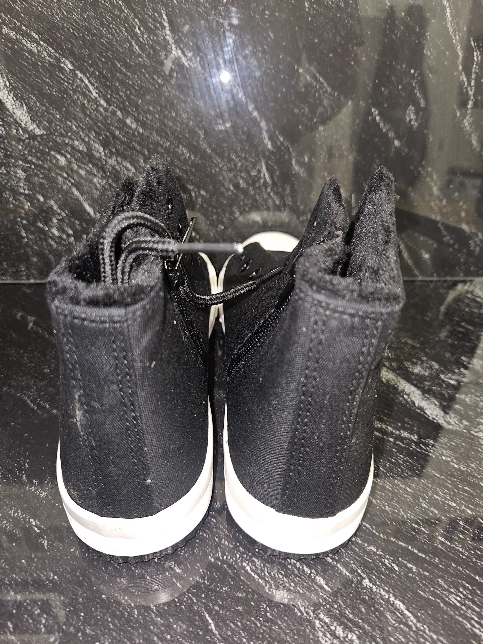 Genuine Unbranded Black Side-Zip Canvas High-Top Trainers Size EU 35 UK 2.5, EU 35 / UK 2.5 / CN 225, photo 4