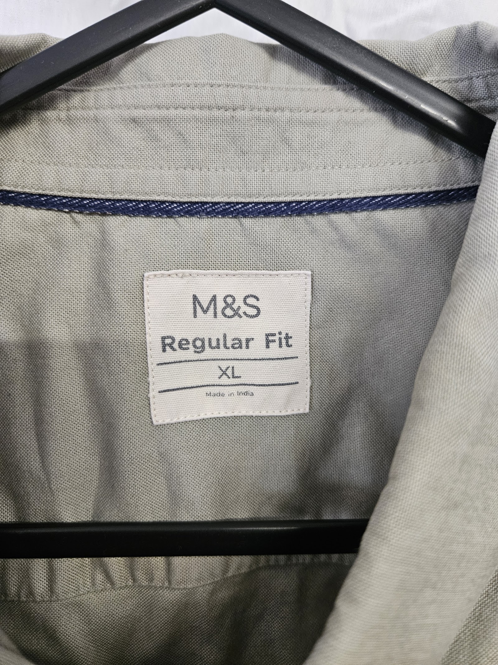 Genuine M&S Grey-green regular-fit cotton shirt, XL, photo 2