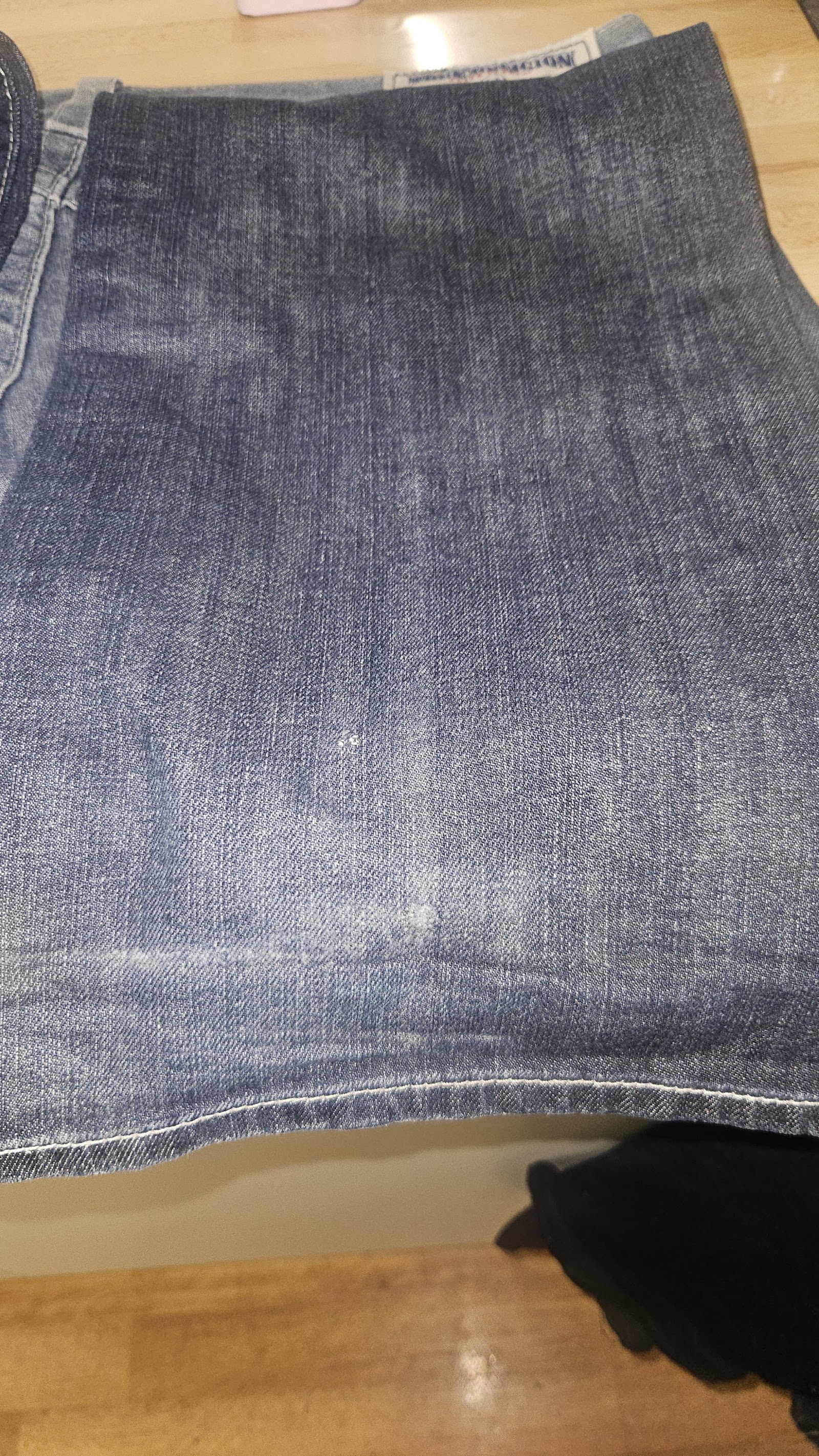 True Religion Washed Blue Heavy Stitch Flap Pocket Distressed Jeans, W36, photo 14
