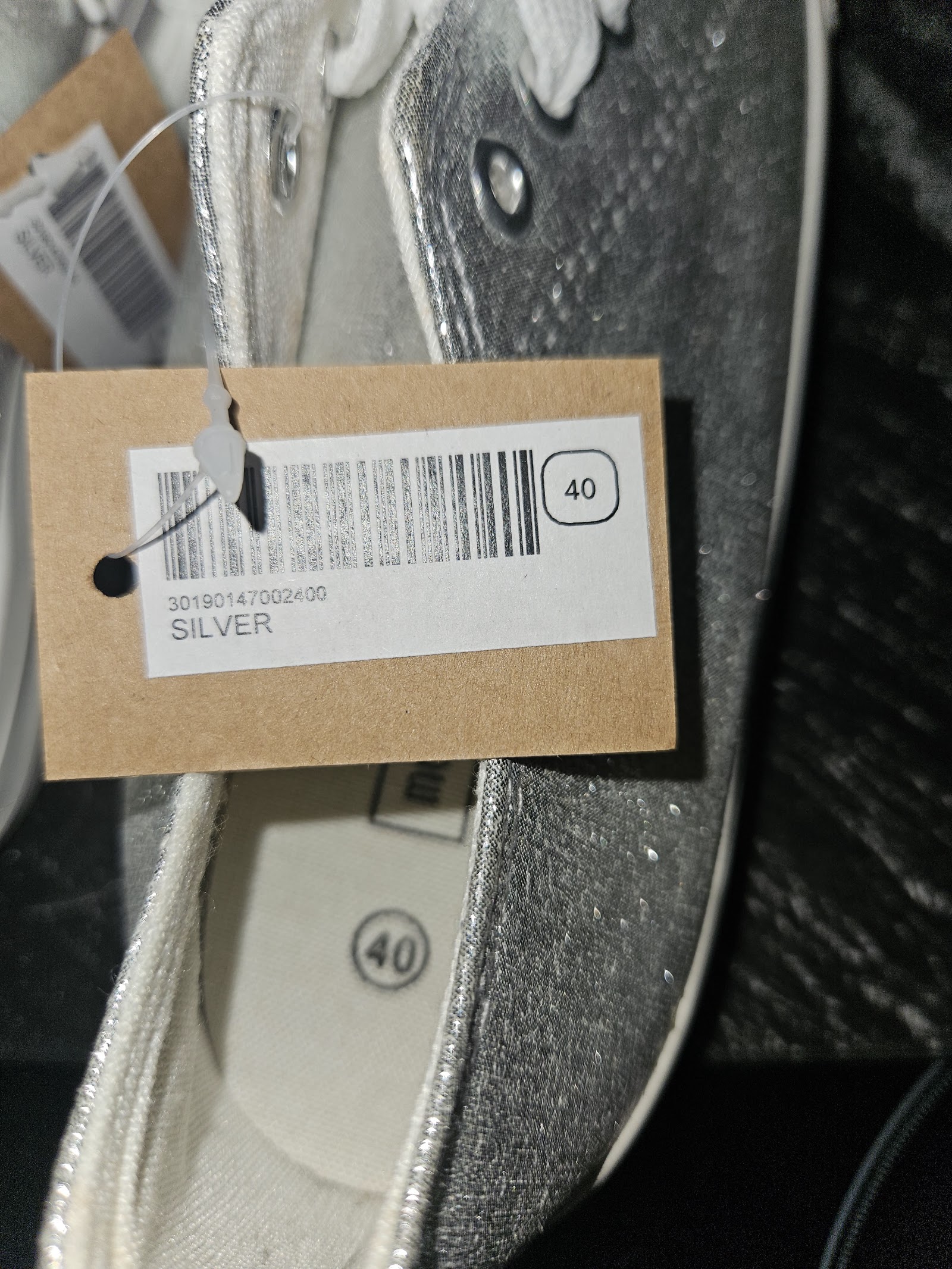 Genuine Merry Scott Silver Metallic Canvas Low-Top Trainers Size EU 40 UK 7, EU 40 / UK 7, photo 6