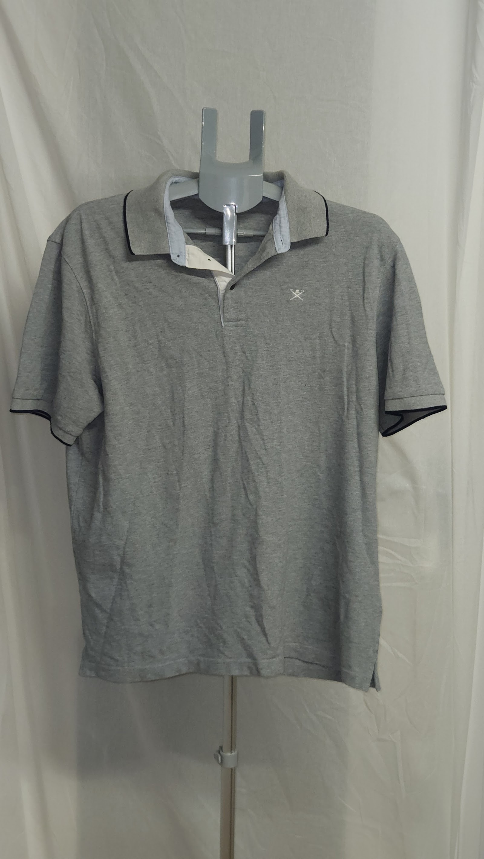 Hackett London Grey Short Sleeve Cotton Polo Shirt