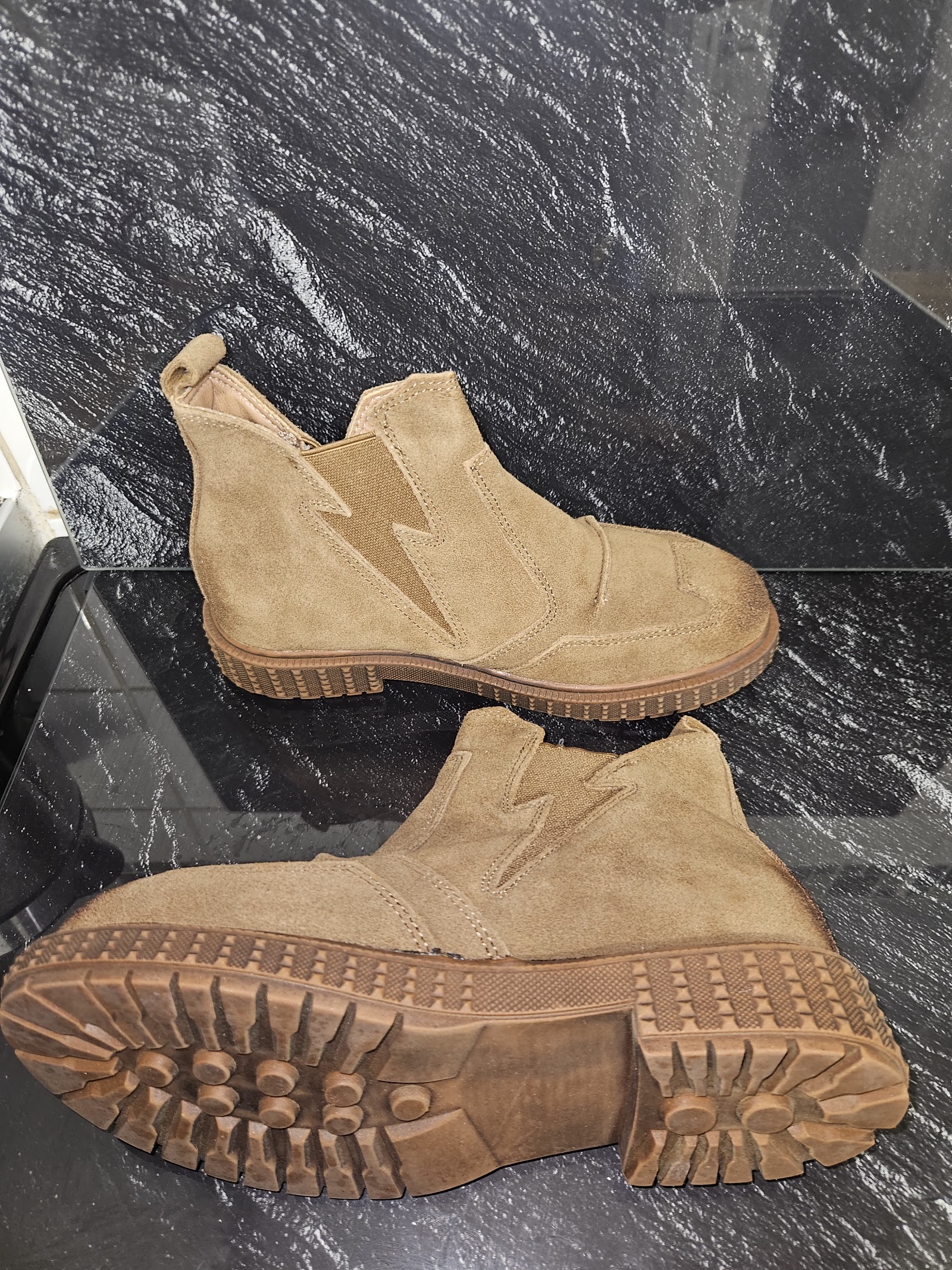 Genuine Renben Beige Chunky Lace-Up Ankle Boots Size EU 36 UK 3, EU 36 / UK 3 / CN 230, photo 3