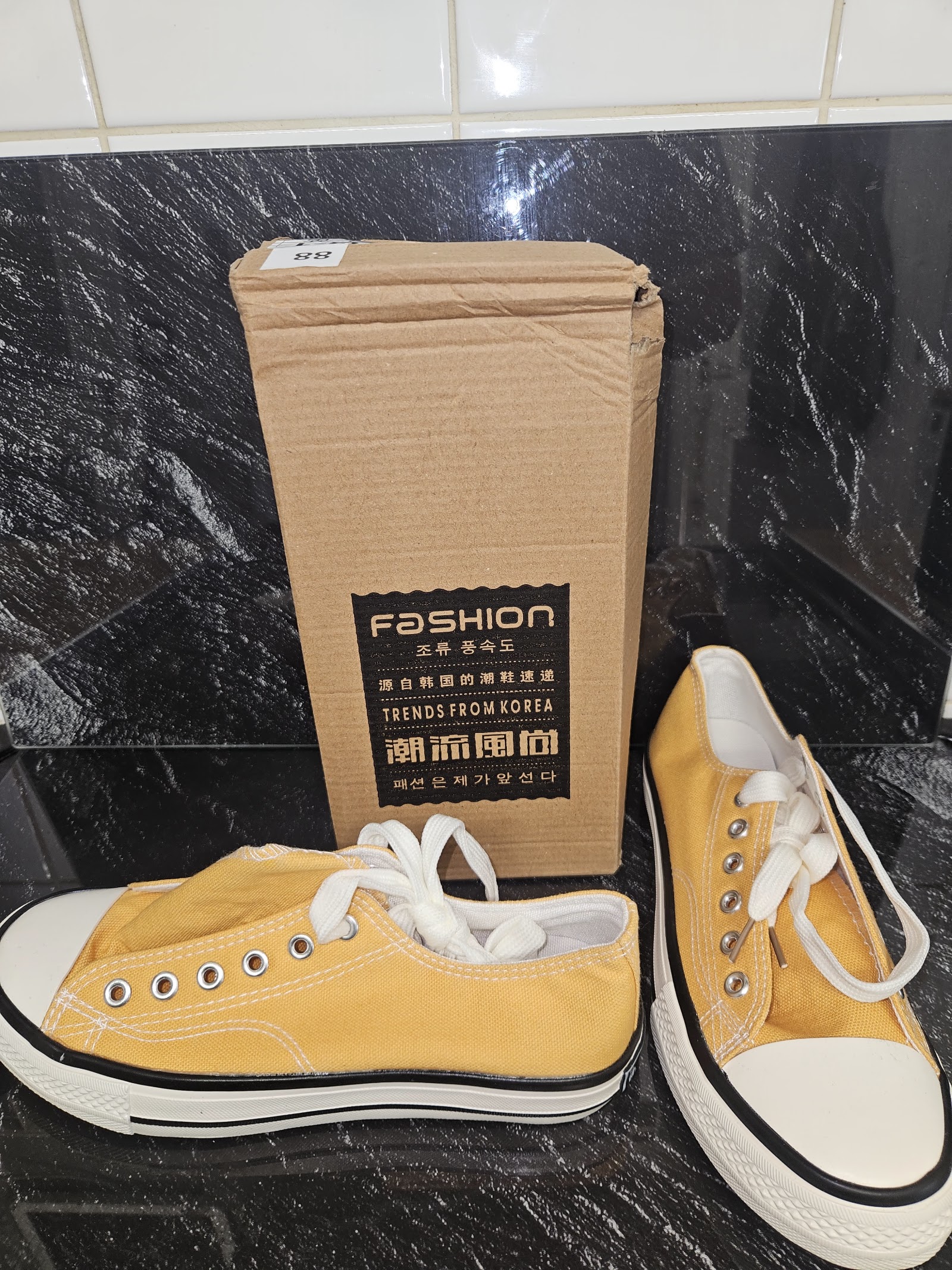 Genuine Fashion Mustard Yellow Canvas High-Top Trainers Size EU 39 UK 6, EU 39 / UK 6, photo 5