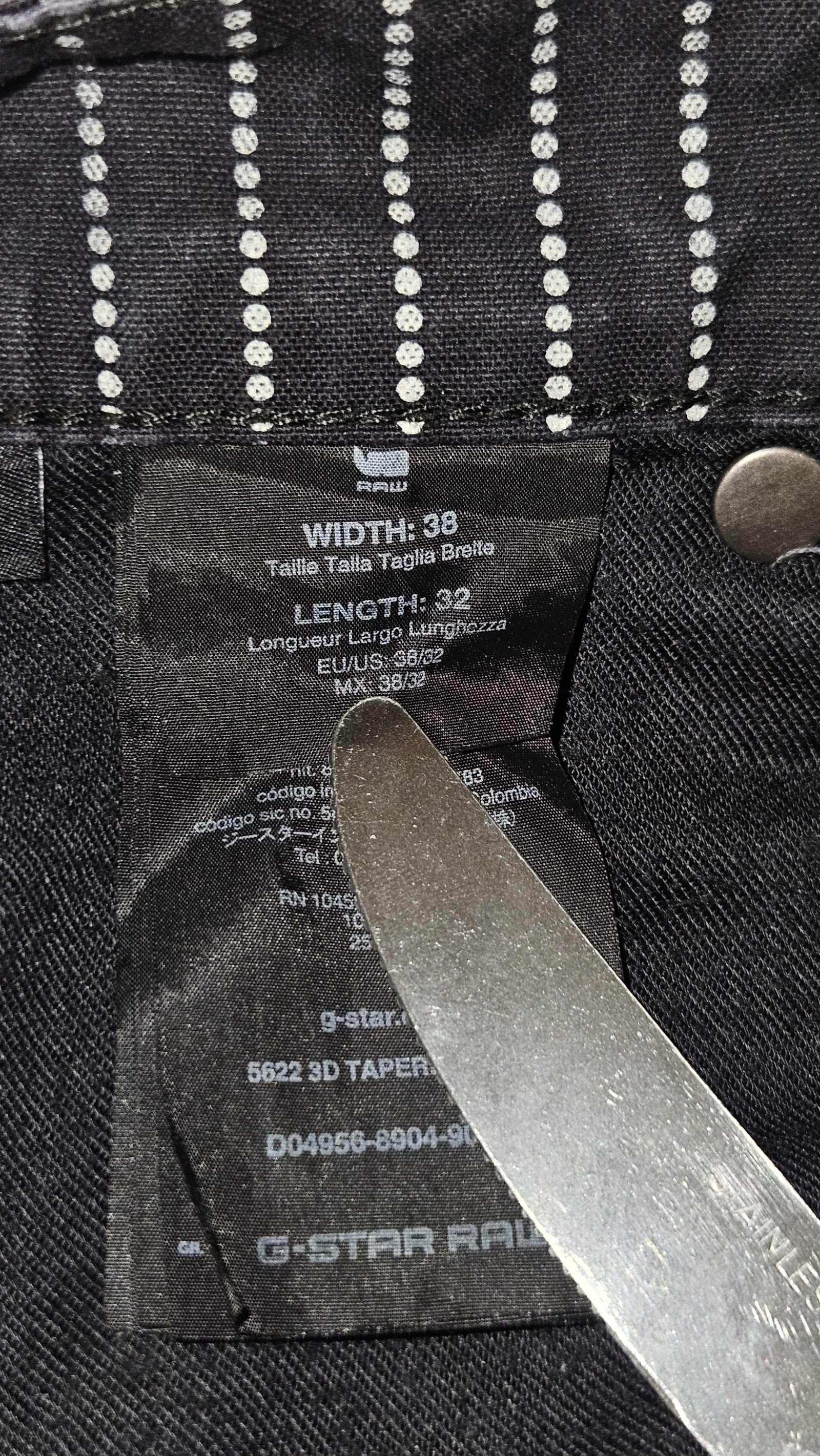 G-Star RAW 5622 3D Tapered Pinstripe Jeans, W38 L32 (labelled), photo 6