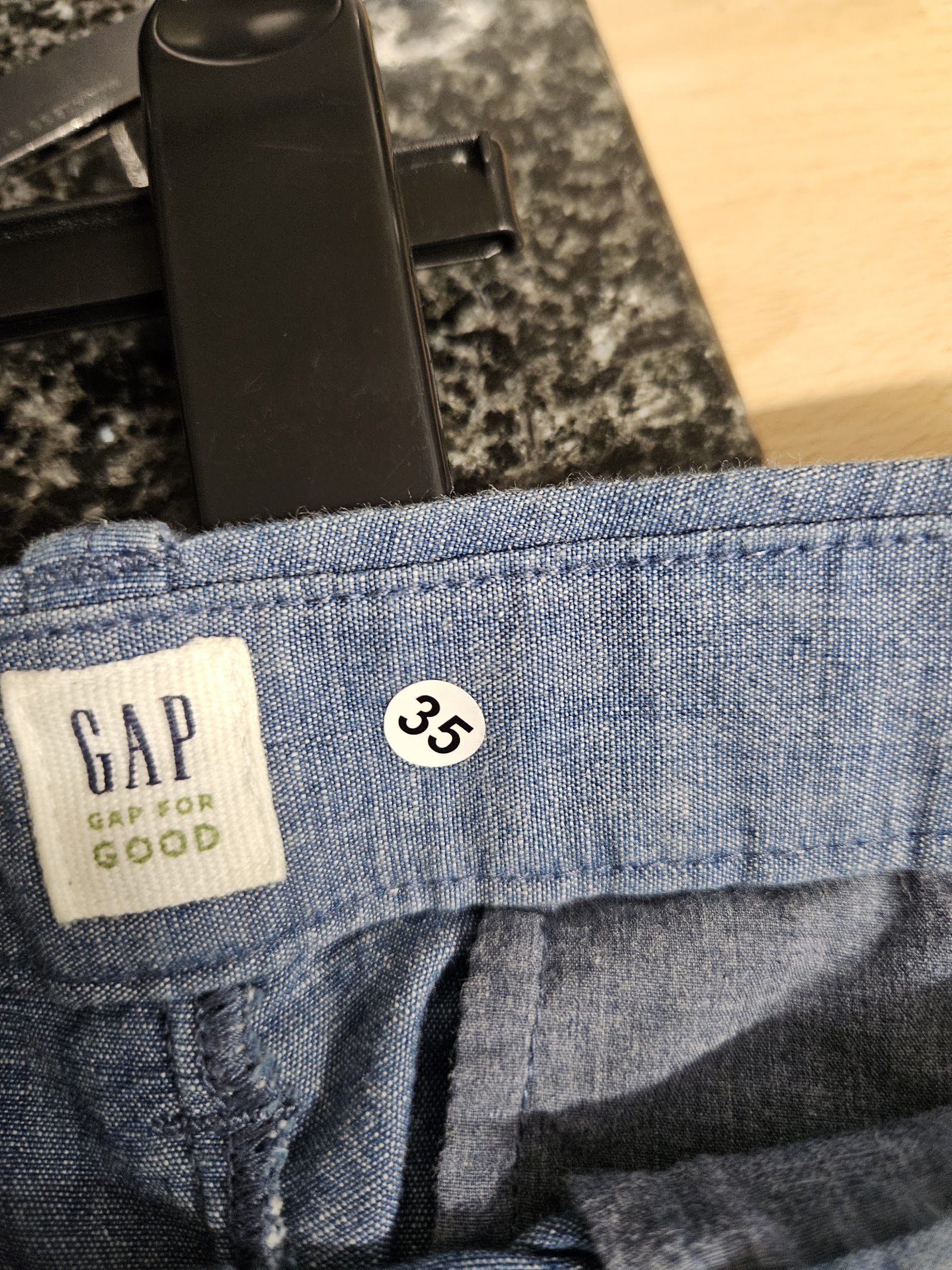 Genuine Gap Blue chambray long shorts, Waist 35, photo 4