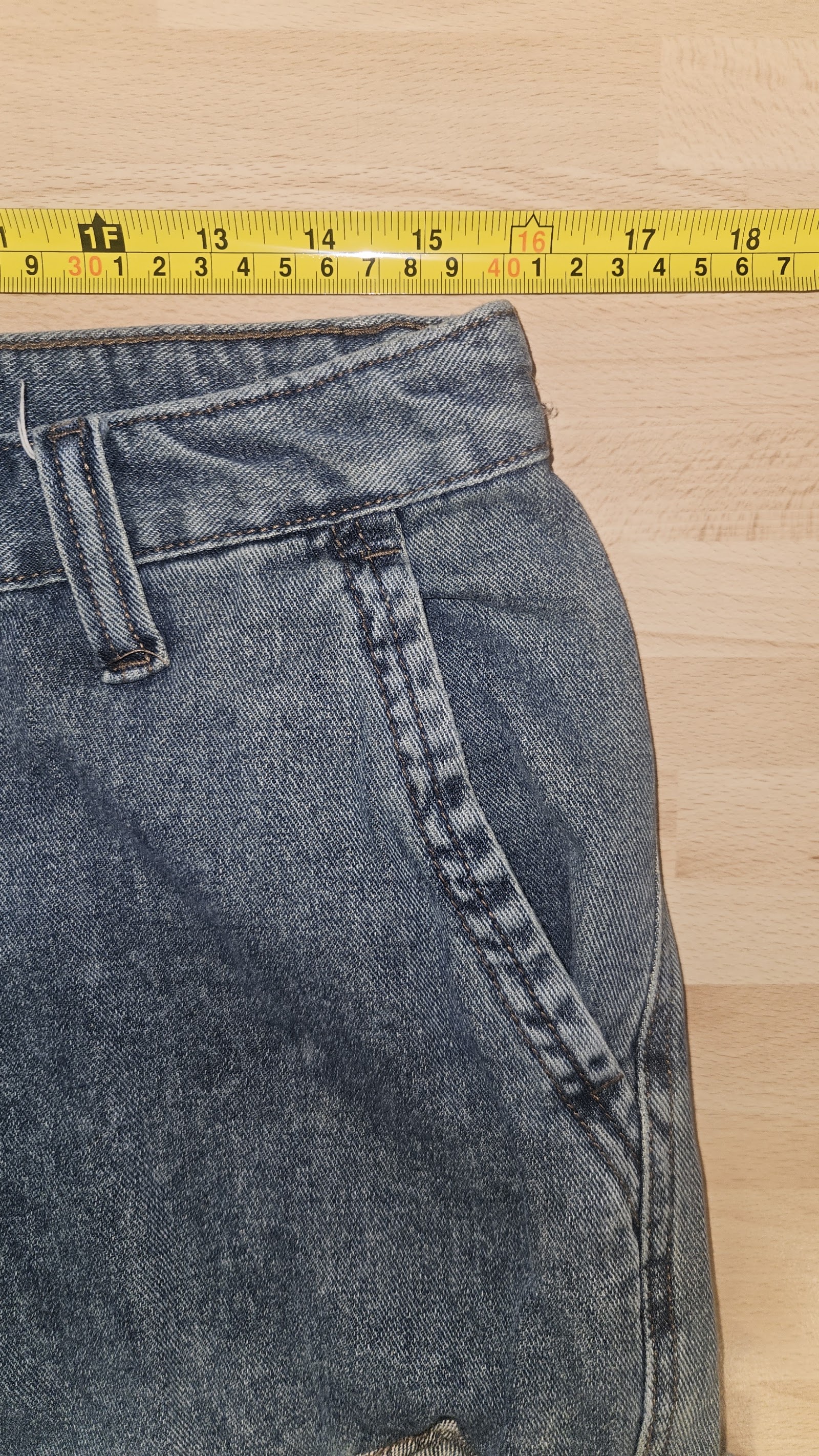SMART Blue Cargo Jeans Contrast Utility Pockets, Measured W31.5 approx., photo 4