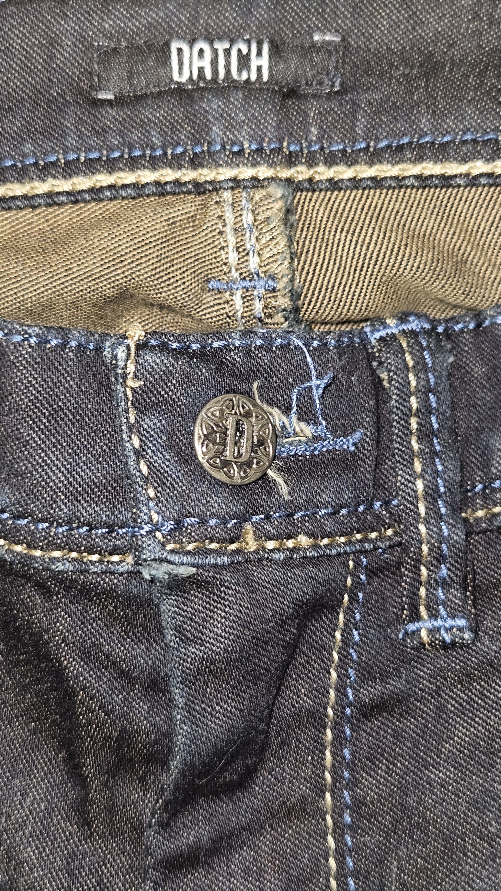 Datch Dark Indigo Contrast Stitch Jeans, Labelled T27, photo 9
