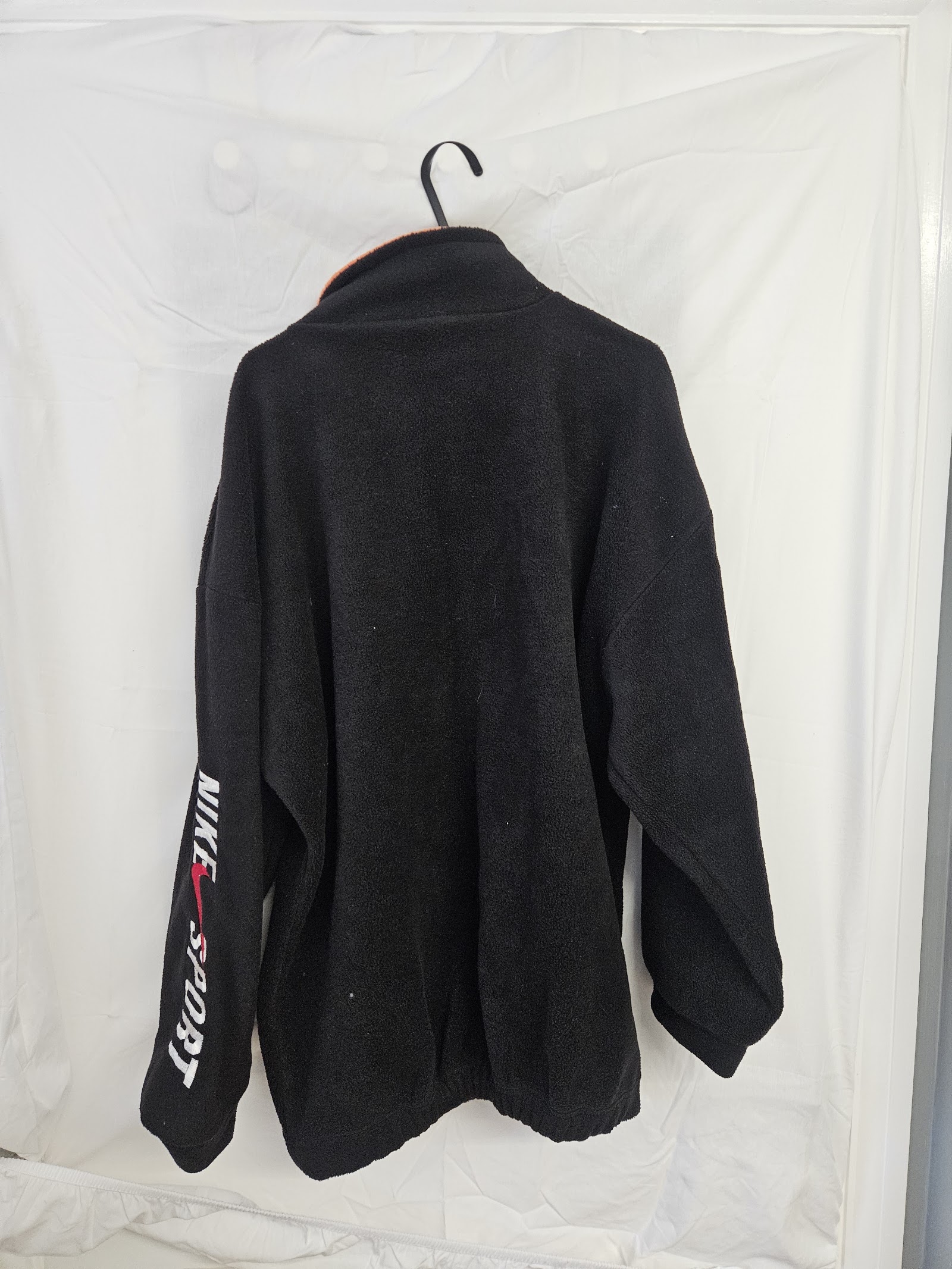 Genuine Nike Sportswear Black fleece quarter-zip with orange collar, Size not shown, photo 2