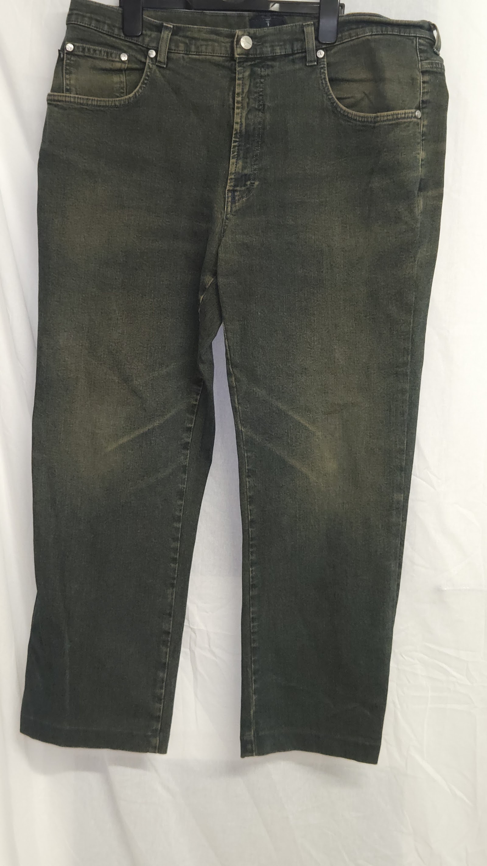 Trussardi Jeans Olive Washed Cropped Denim Jeans