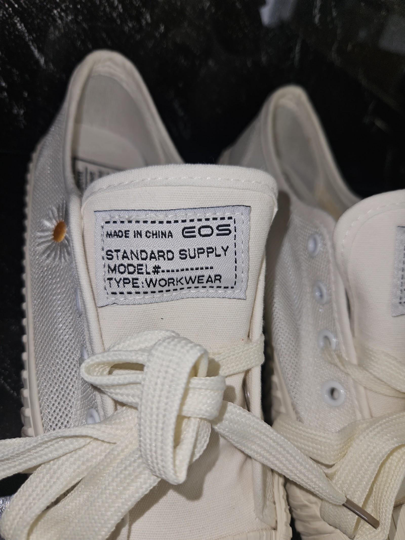 Genuine BO+FENG White Flower Canvas Trainers Textured Sole Size EU 38 UK 5, EU 38 / UK 5, photo 6