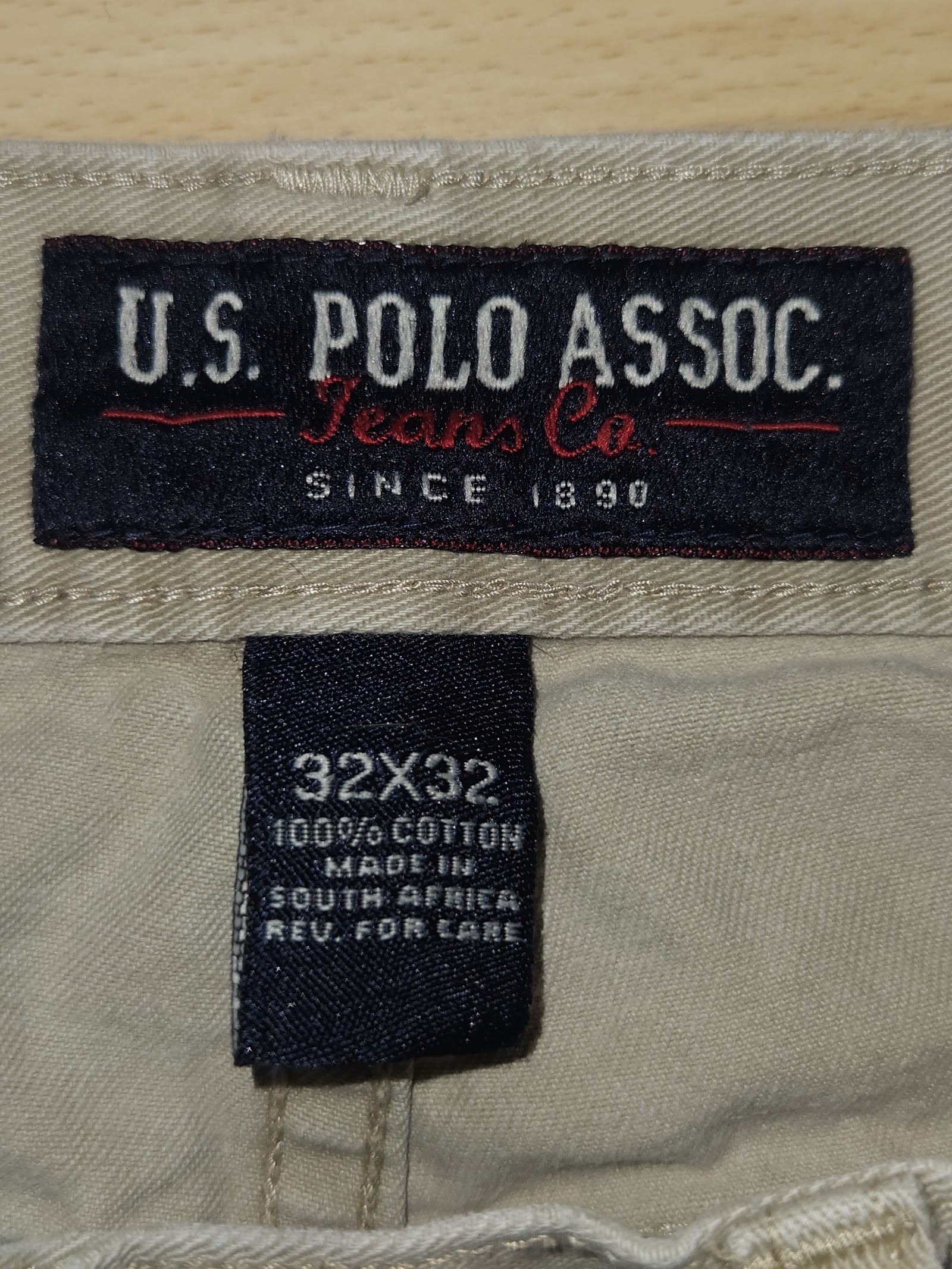 Genuine U.S. Polo Assn. Light Khaki Chino Trousers W32 L32, W32 L32, photo 3