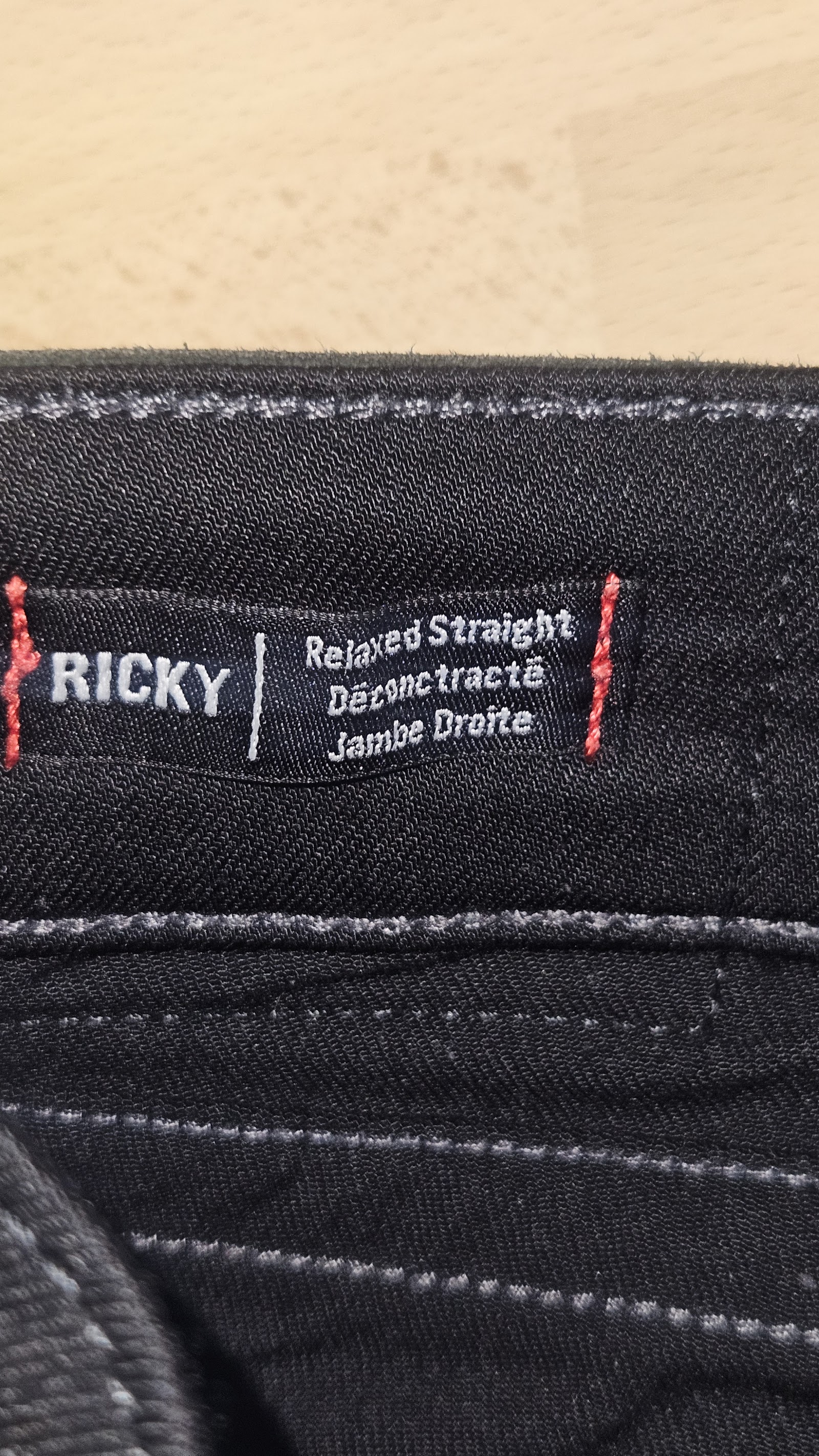 True Religion Ricky Black Flap Pocket Relaxed Straight Jeans, W36, photo 6