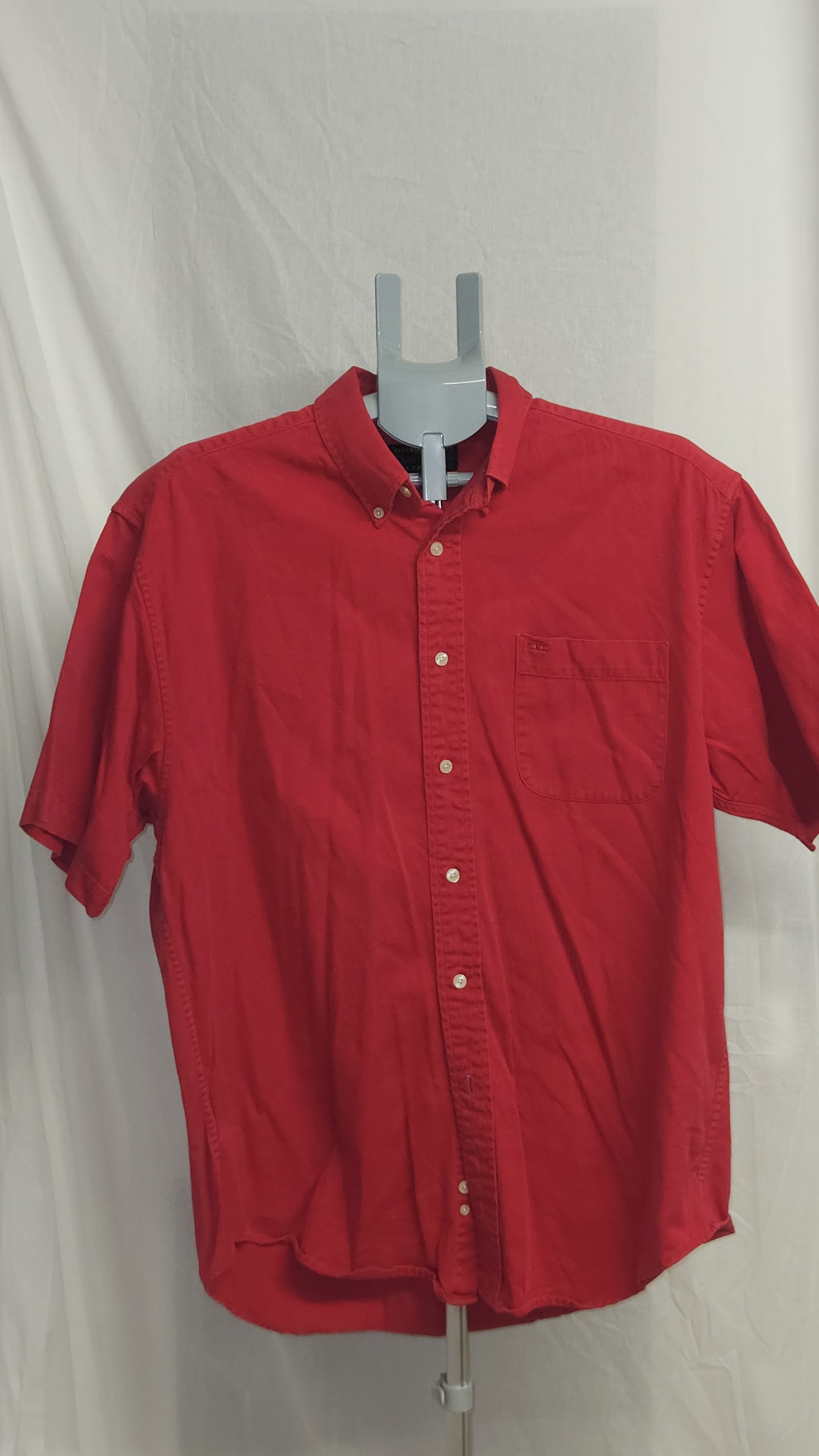 Alexander Julian Colours Red Short Sleeve Button-Up Shirt