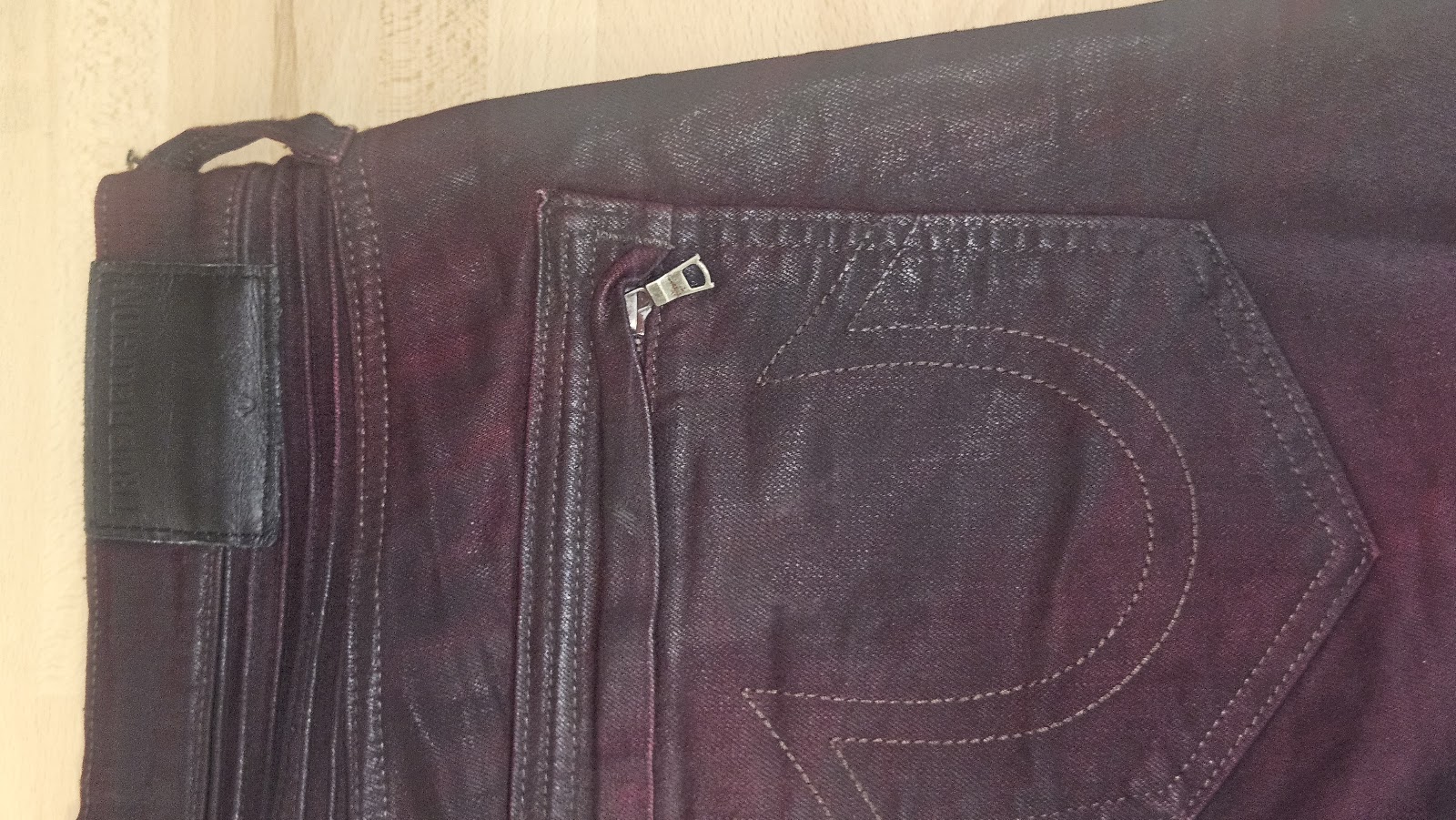 True Religion Rocco Burgundy Classic Slim Jeans, W34, photo 7