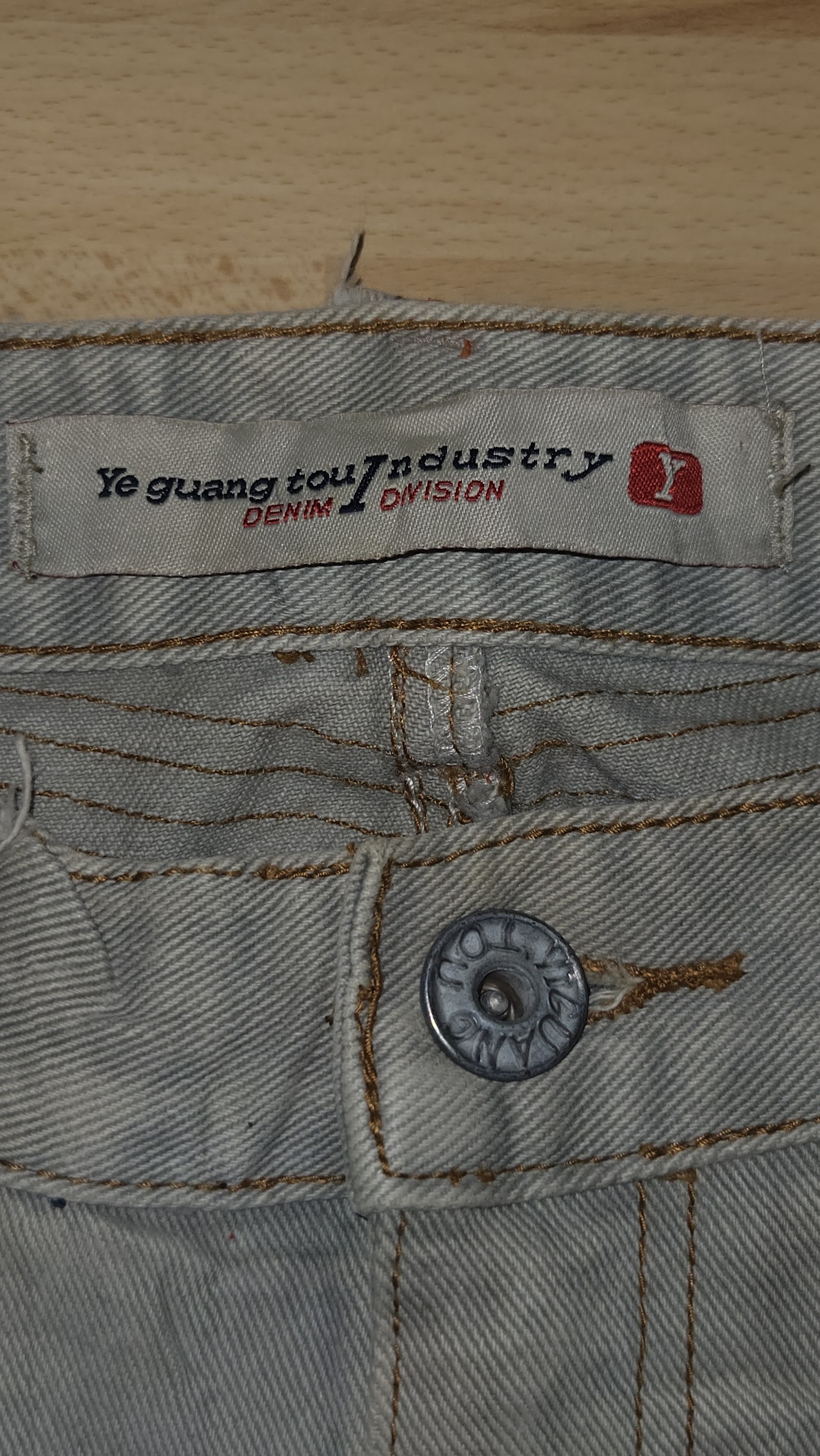No Excess Industry Light Grey Beige Washed Jeans, W29 (labelled), photo 3