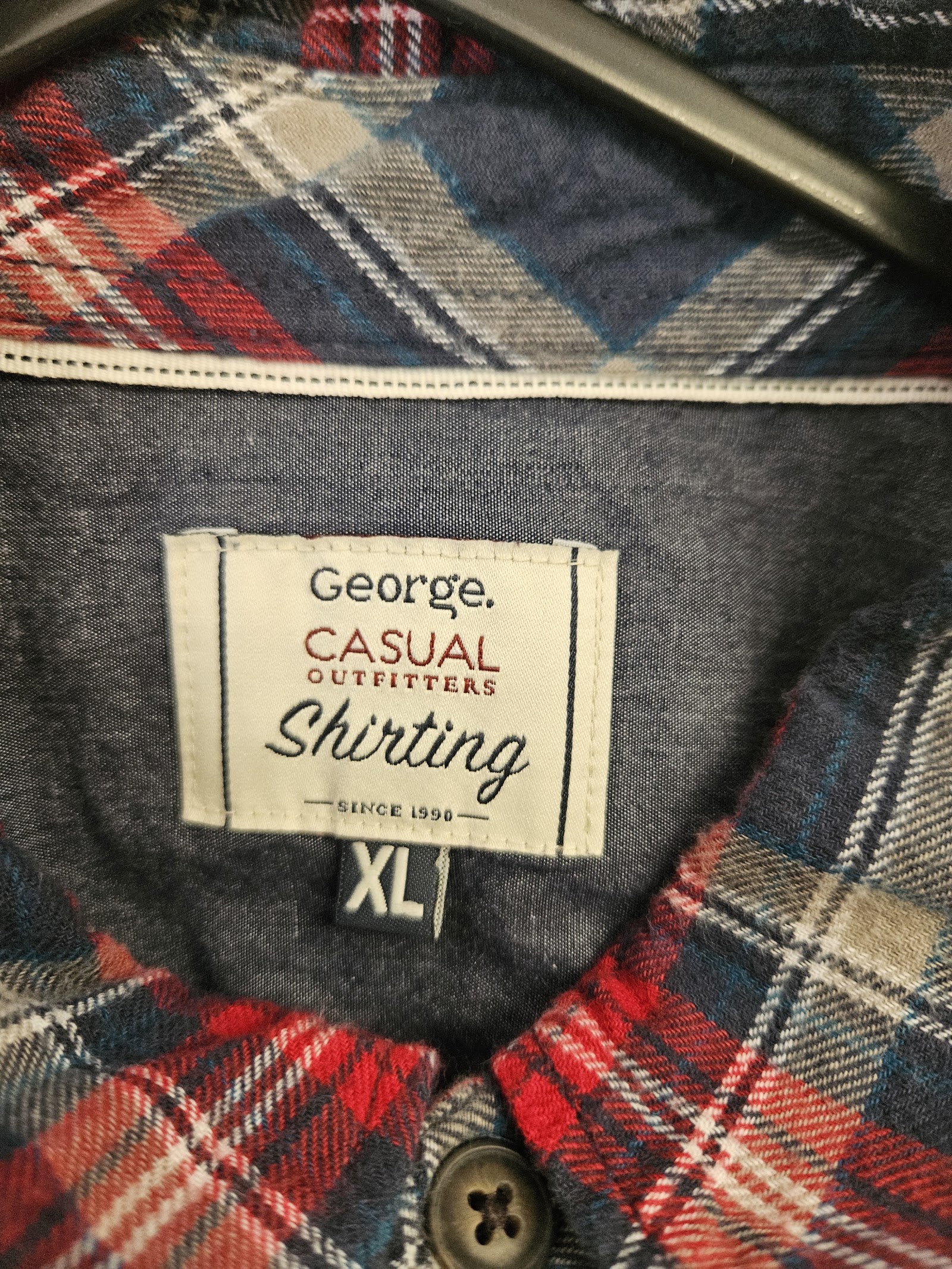 Genuine George Red and navy tartan shirt, XL, photo 2