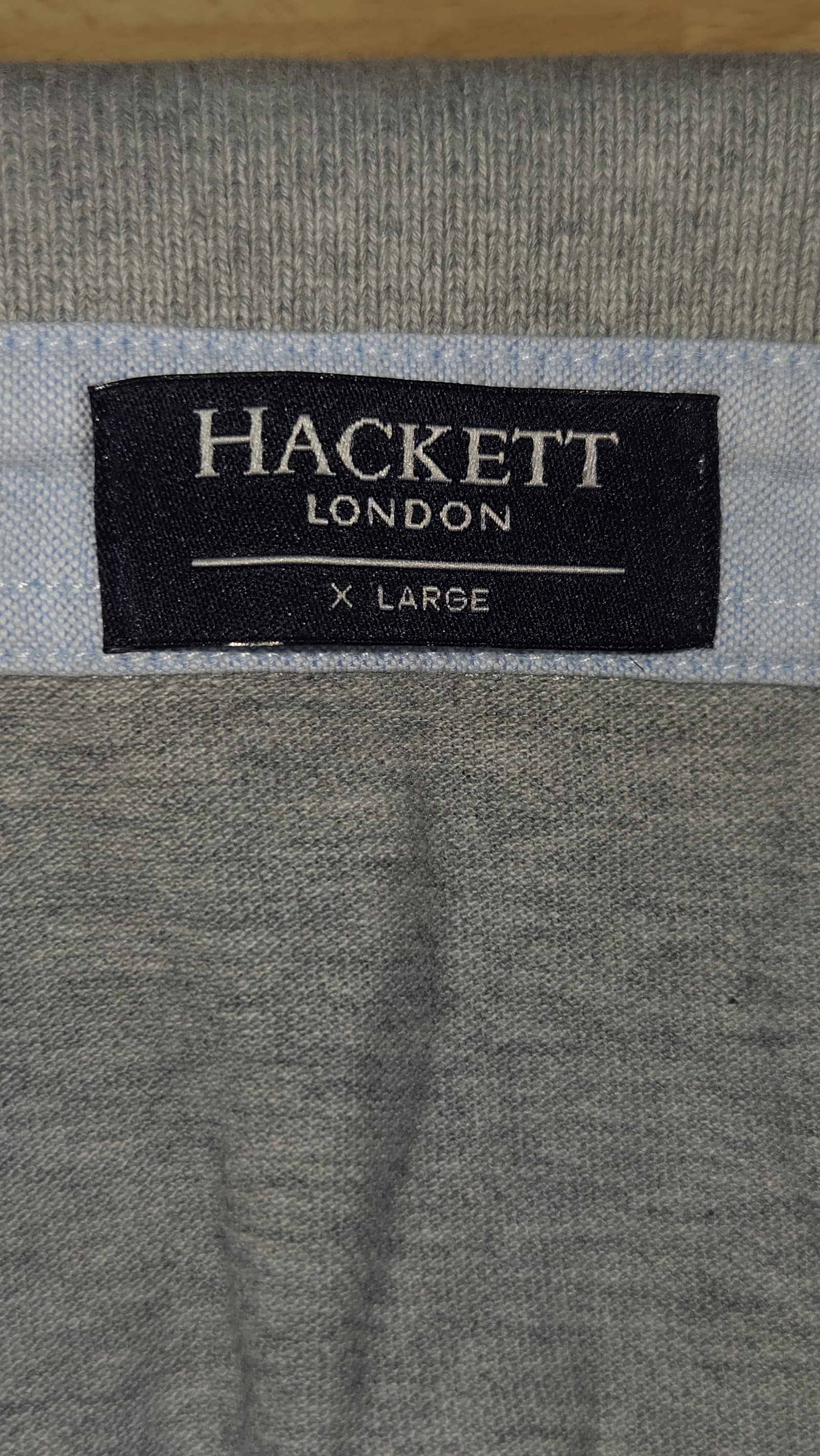 Hackett London Grey Short Sleeve Cotton Polo Shirt, XL (labelled), photo 3