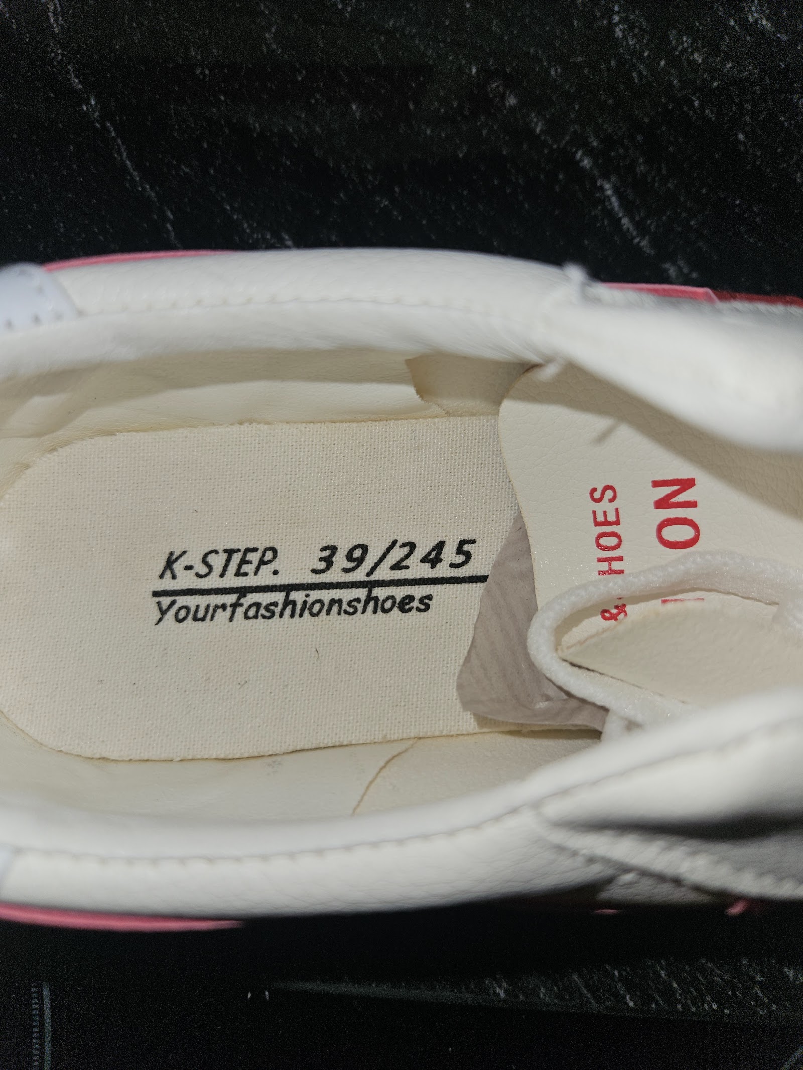Genuine K-STEP White Red Low-Top Trainers Size EU 39 UK 6, EU 39 / UK 6 / 245, photo 3