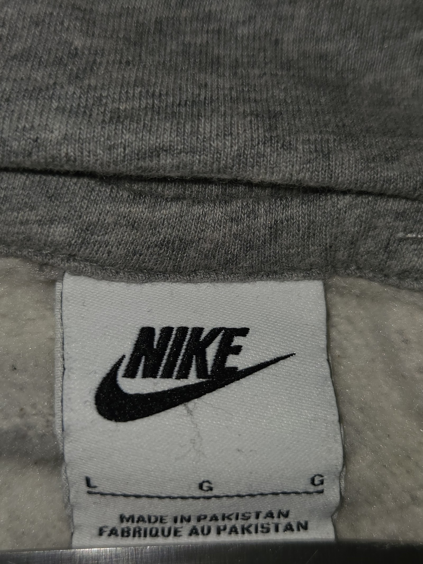 Genuine Nike Grey Tape Logo Full Zip Hoodie Size L, L, photo 3