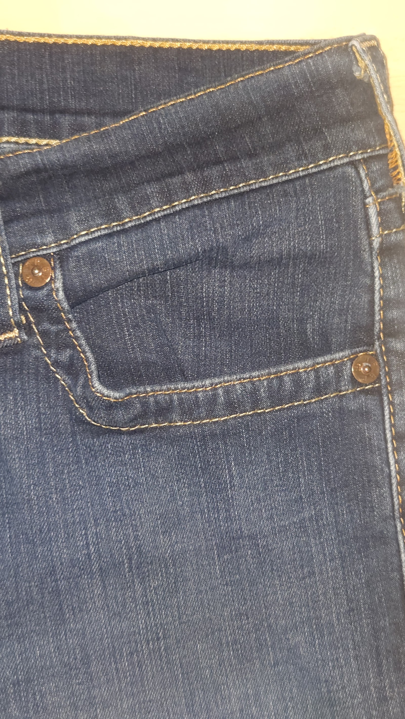 True Religion Dark Blue Gold Stitch Horseshoe Pocket Jeans, W36, photo 6