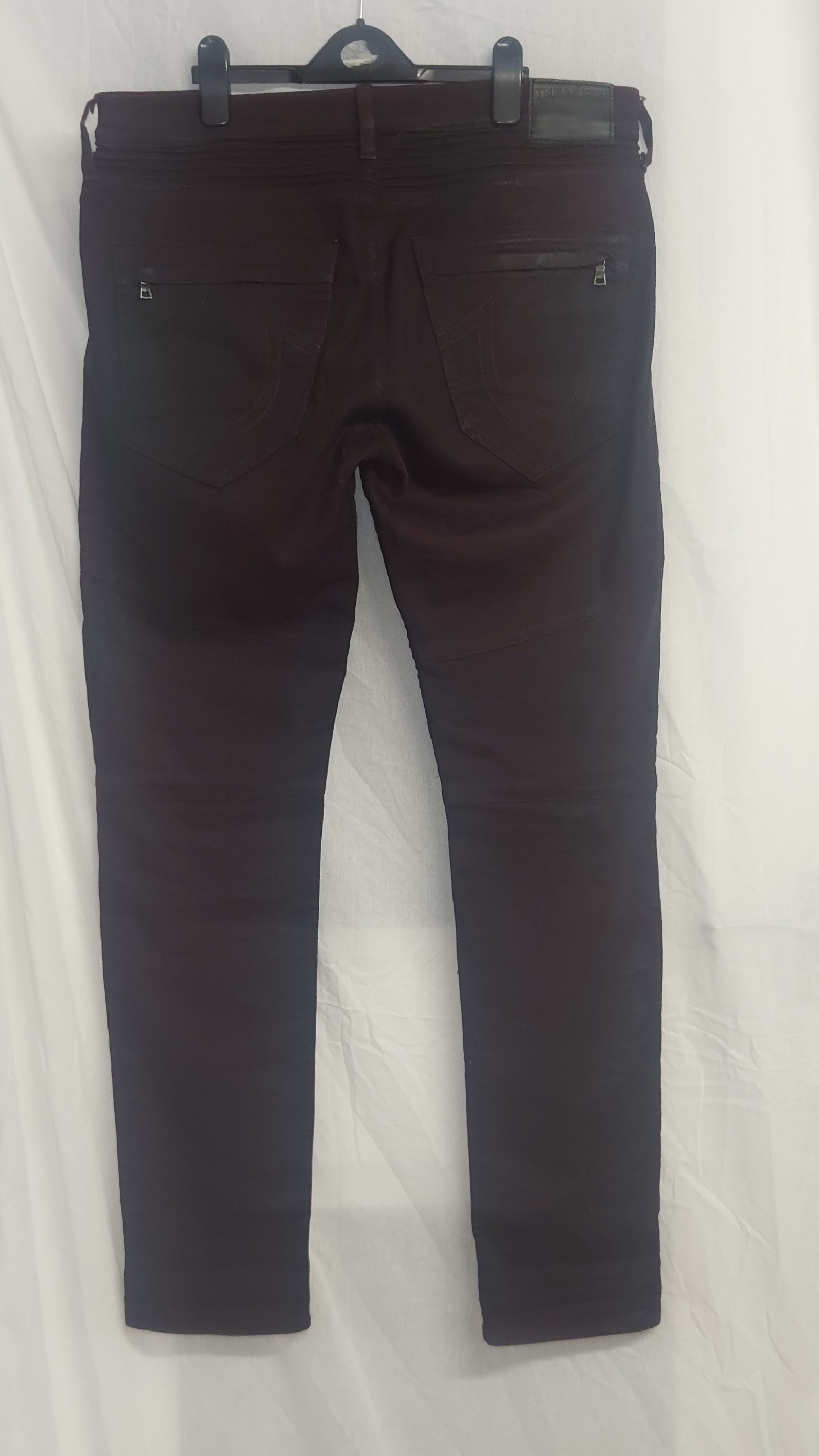 True Religion Rocco Burgundy Classic Slim Jeans, W34, photo 2