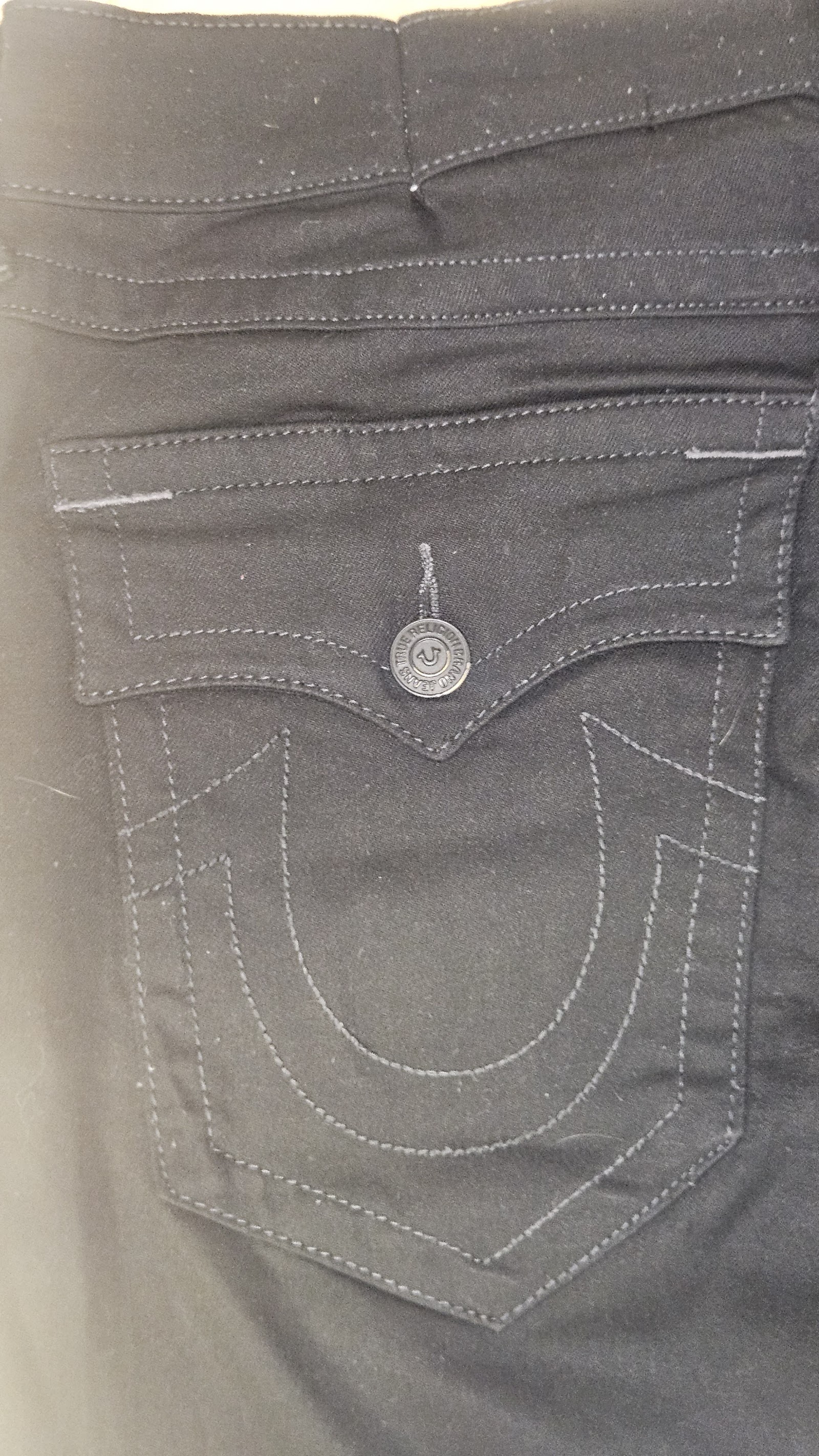 True Religion Ricky Black Flap Pocket Relaxed Straight Jeans, W36, photo 4