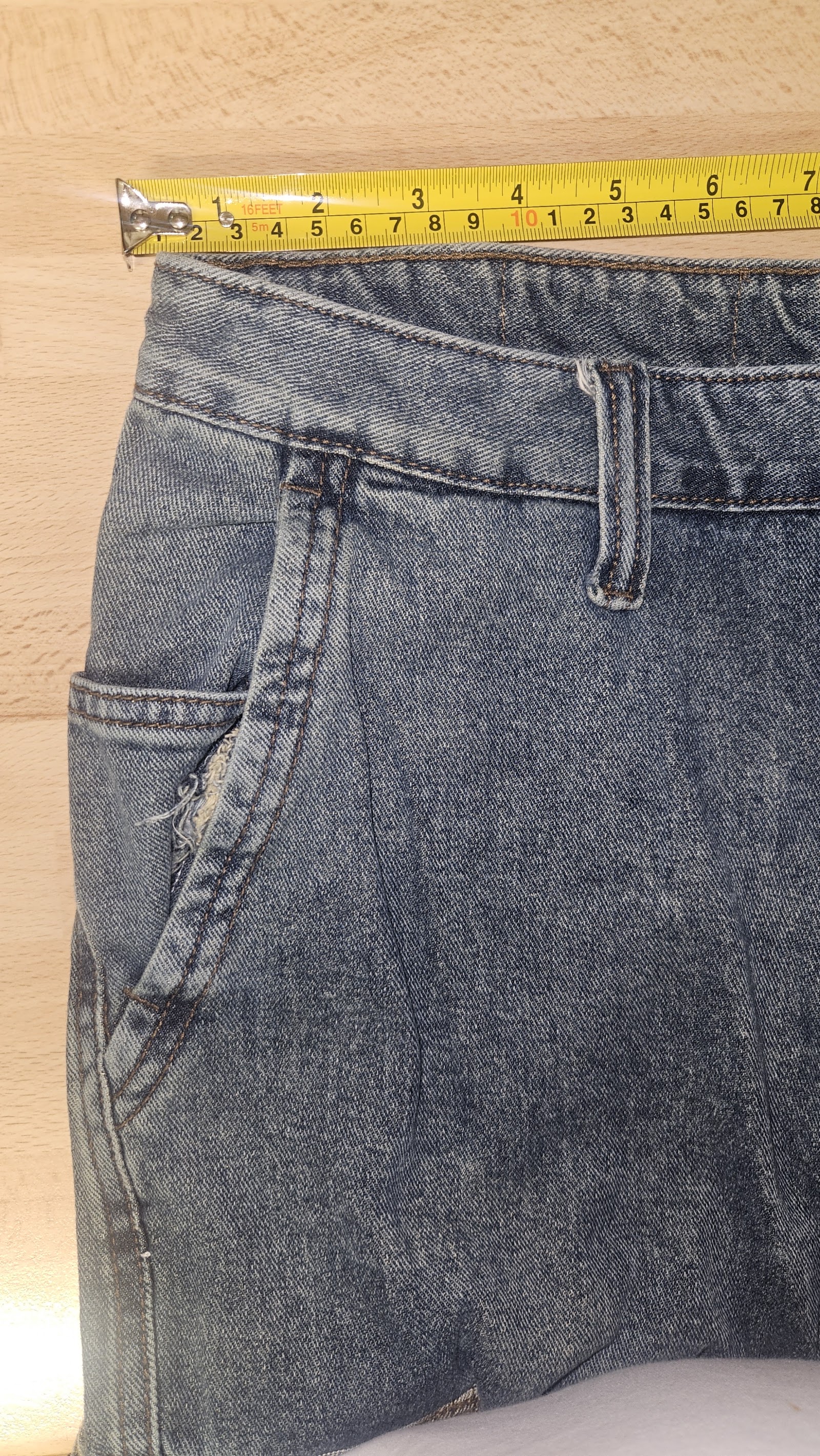 SMART Blue Cargo Jeans Contrast Utility Pockets, Measured W31.5 approx., photo 5
