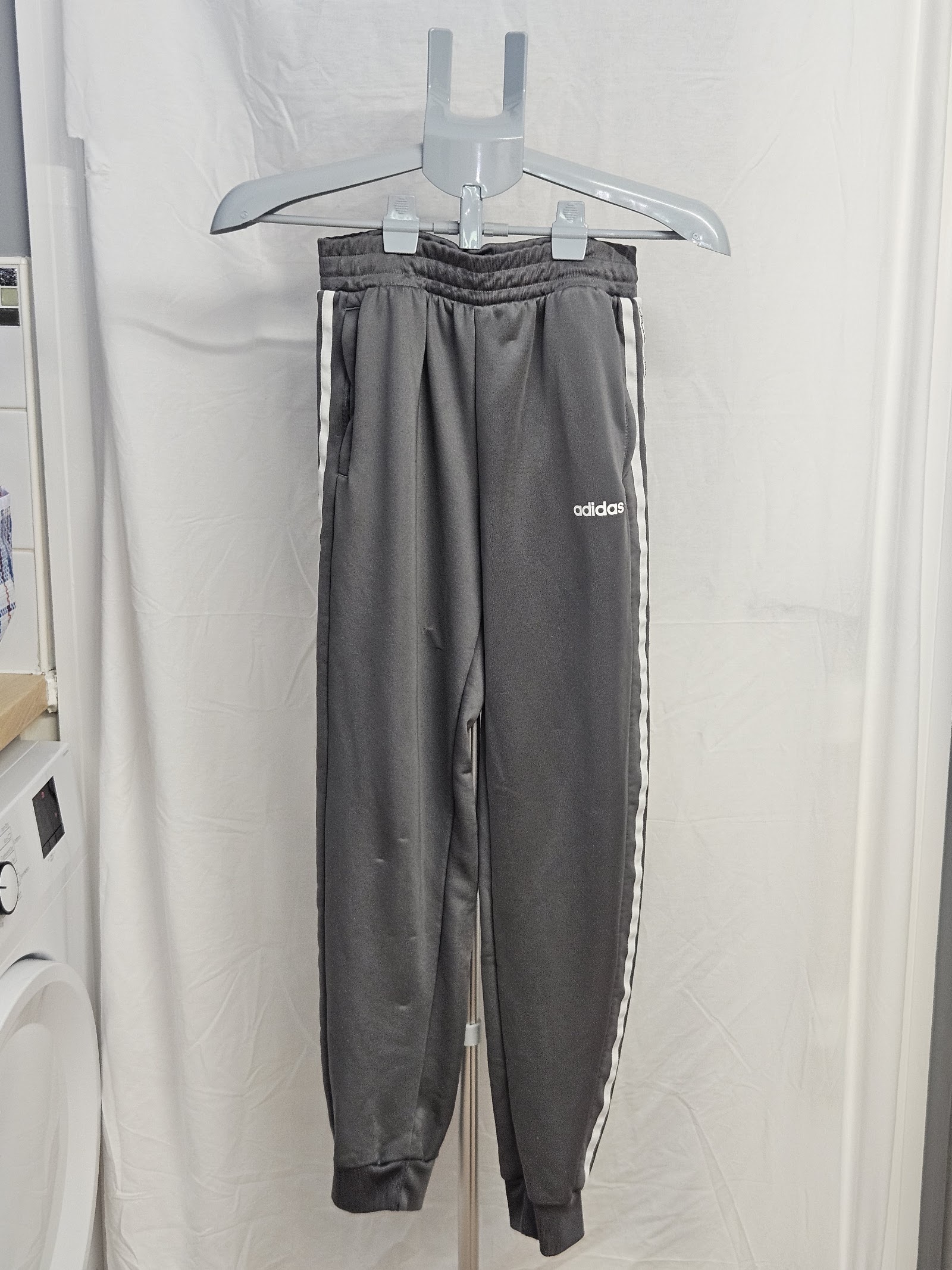 adidas Originals Grey logo-tape cuffed track pants
