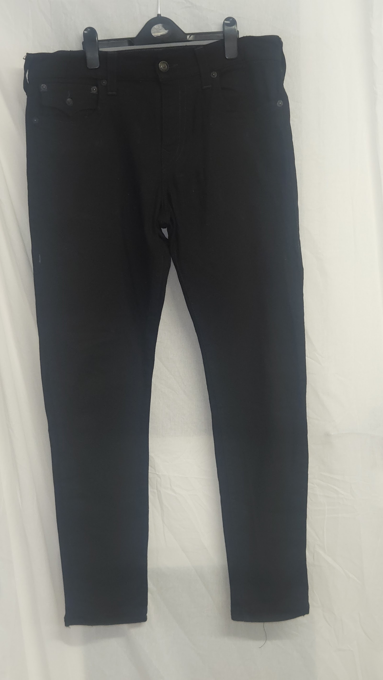 True Religion Ricky Black Flap Pocket Relaxed Straight Jeans