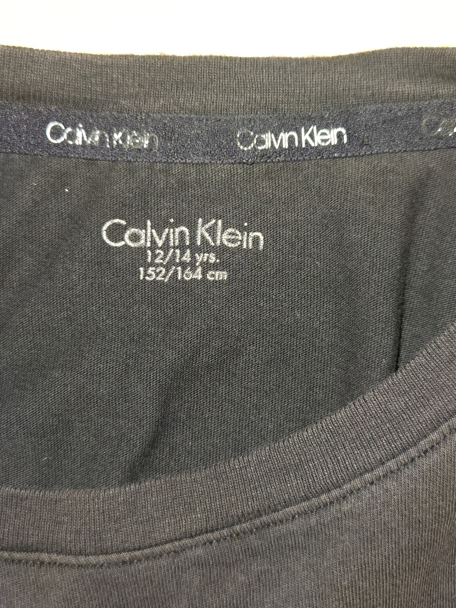 Genuine Calvin Klein Black small-logo crew-neck T-shirt, Age 12–14 / 152–164 cm, photo 3