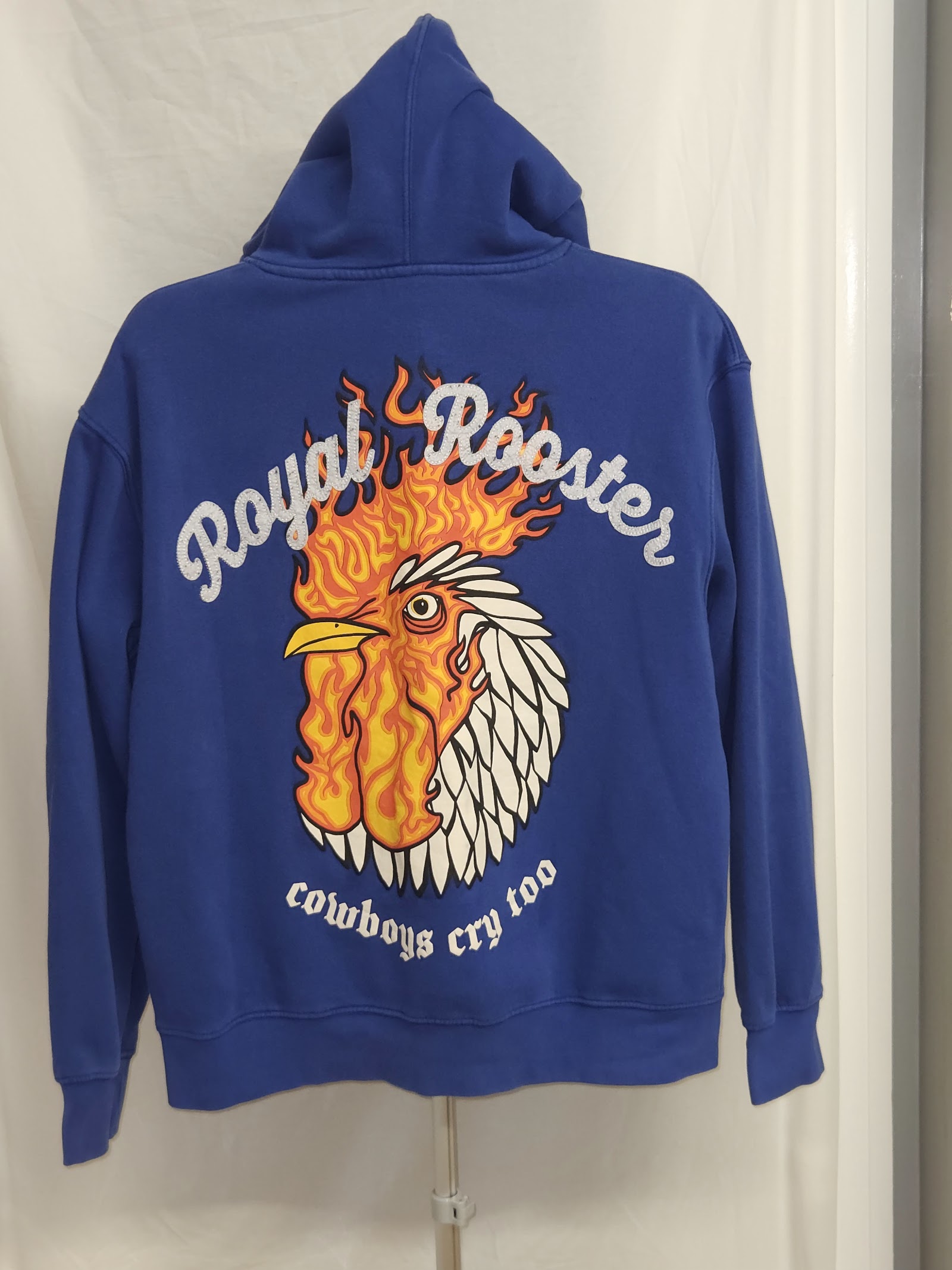 Genuine Pull&Bear Royal Roosters Blue Graphic Hoodie, M, photo 2