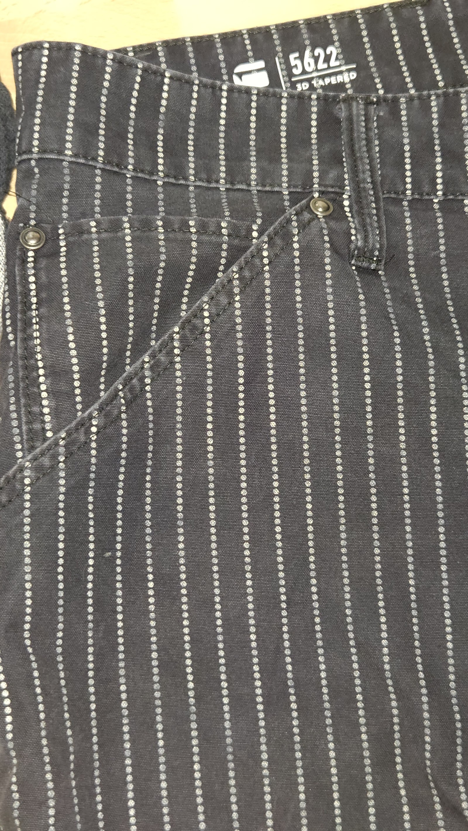 G-Star RAW 5622 3D Tapered Pinstripe Jeans, W38 L32 (labelled), photo 3