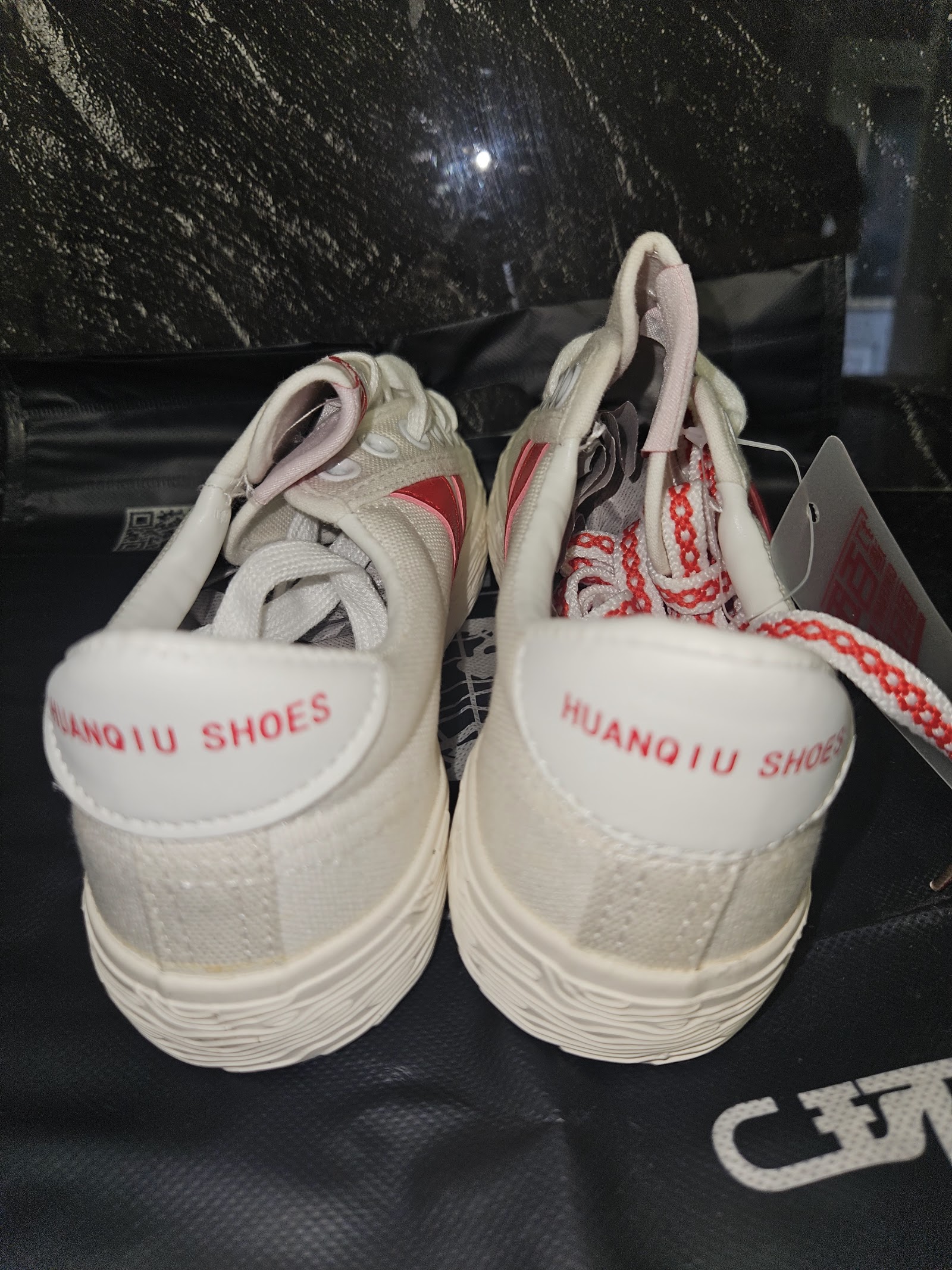 Genuine HUANQIU SPORT White Red Low-Top Trainers Size EU 35 UK 2.5, EU 35 / UK 2.5 / CN 225, photo 5