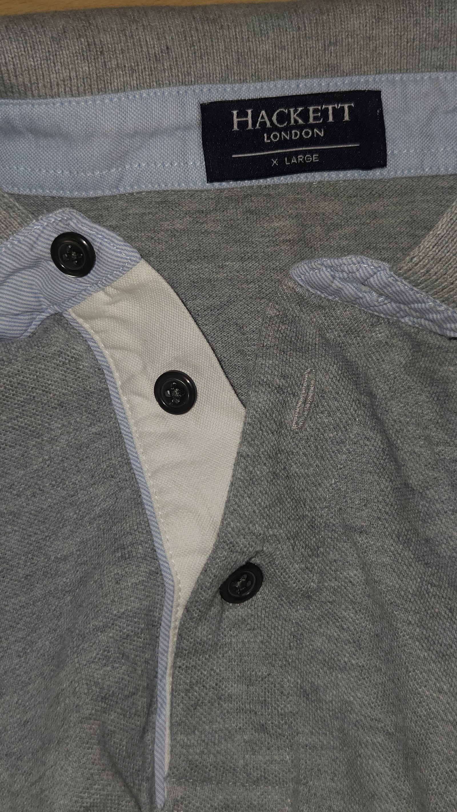 Hackett London Grey Short Sleeve Cotton Polo Shirt, XL (labelled), photo 5