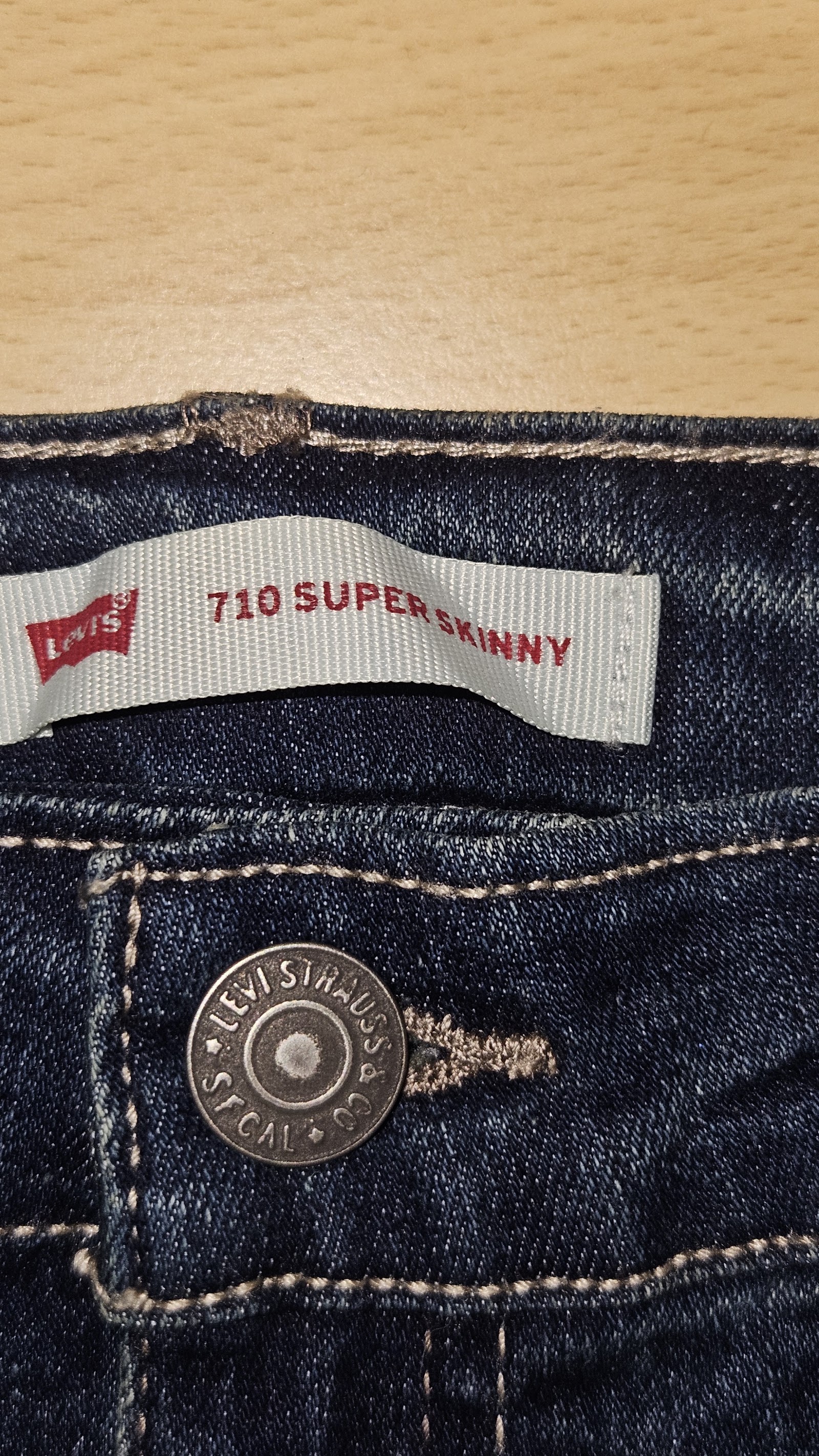 Levi's 710 Super Skinny Blue Jeans, 14A / 158 cm (labelled), photo 3