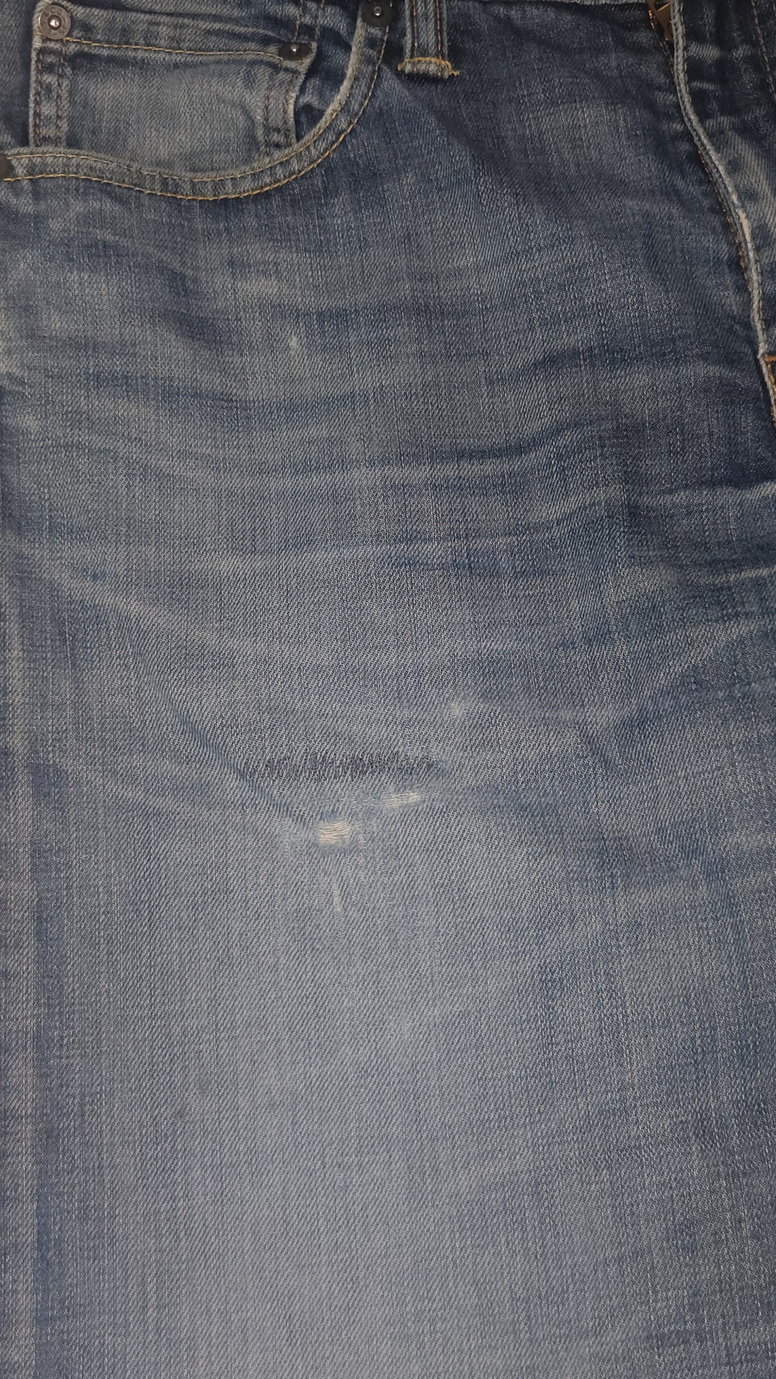 Levi's Blue Washed Five Pocket Stretch Jeans, Measured W31.5 approx., photo 4