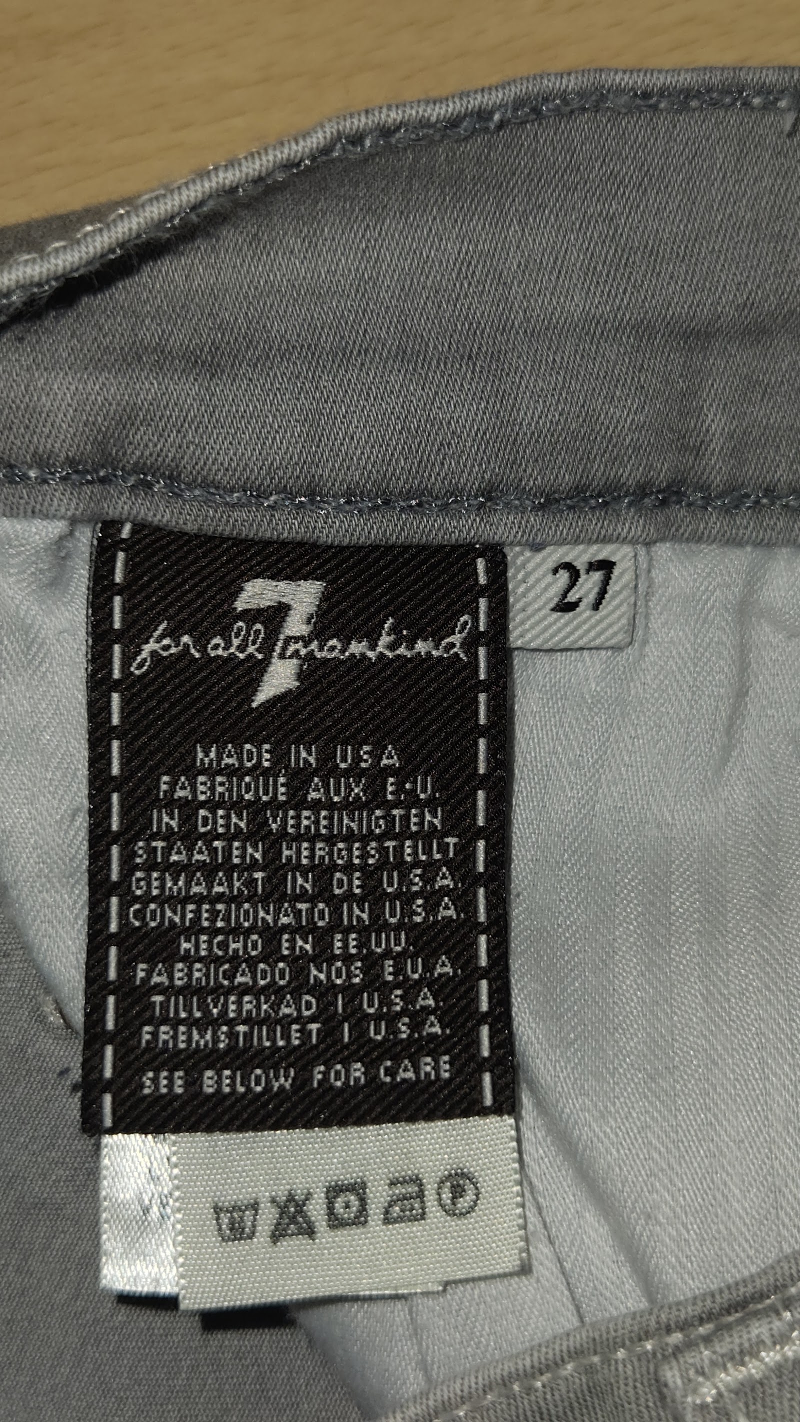 7 For All Mankind Grey Skinny Jeans, 27 (labelled), photo 5