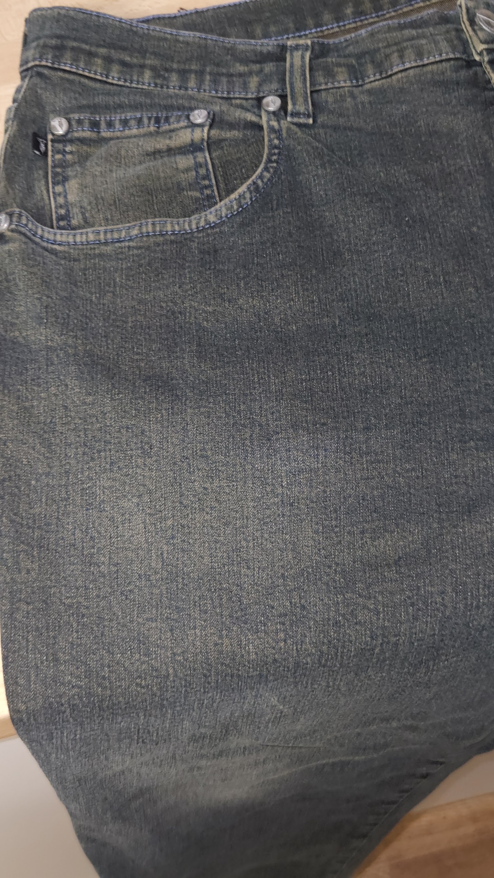 Trussardi Jeans Olive Washed Cropped Denim Jeans, Measured W36.5 L26.5 approx., photo 7