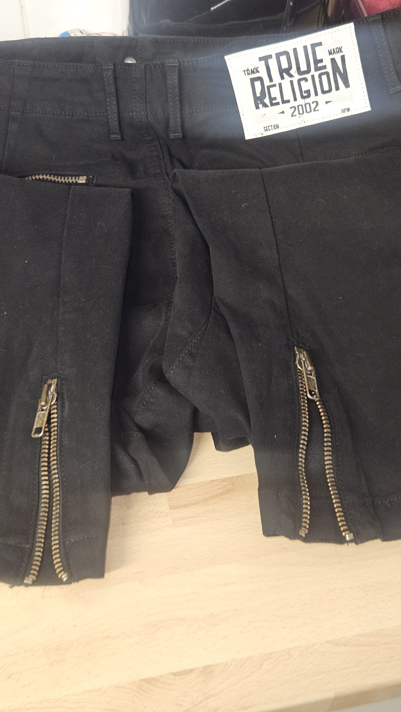 True Religion Black Drop Crotch Zip Cuff Trousers, 5 (labelled; system unspecified), photo 9
