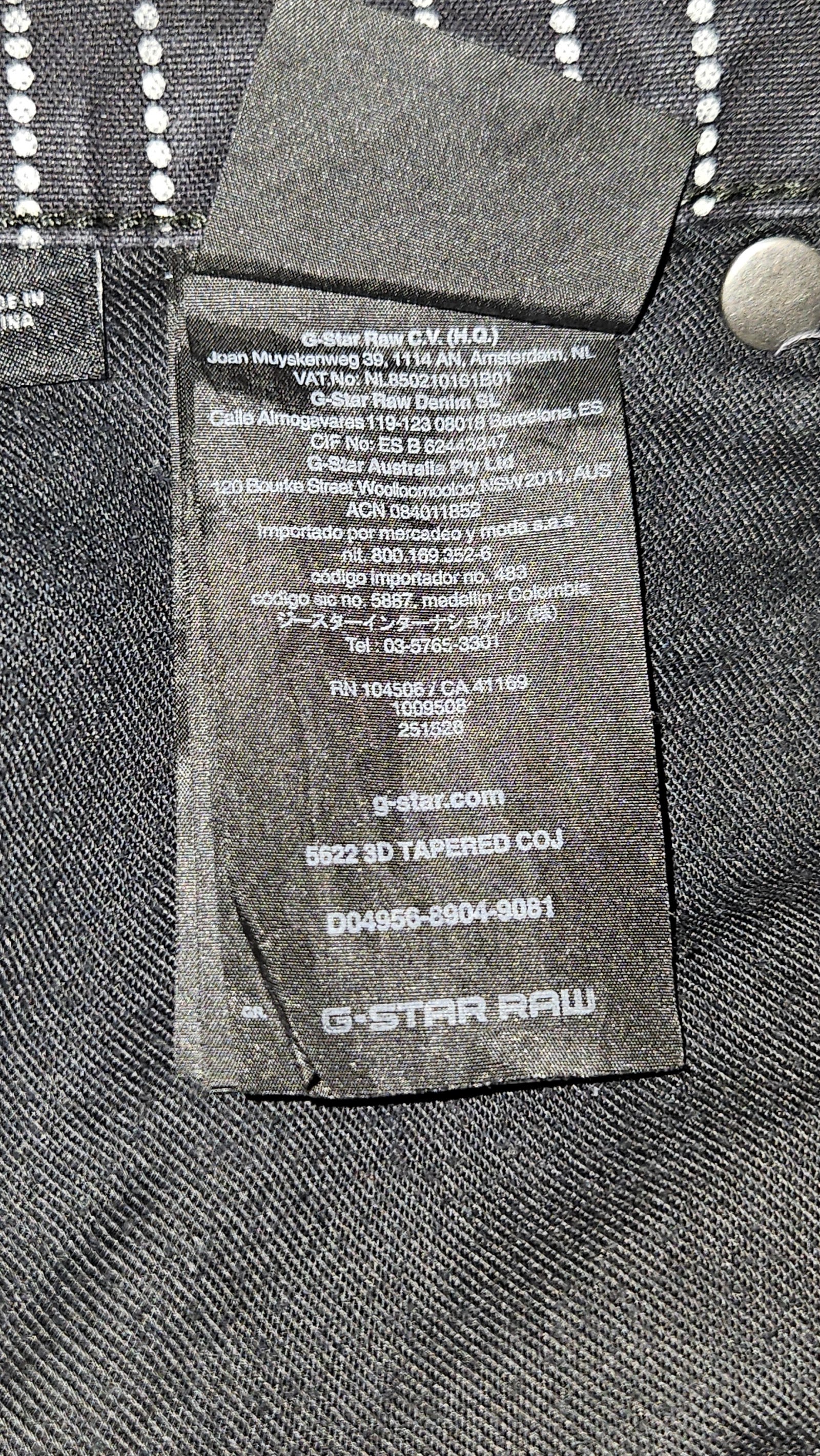 G-Star RAW 5622 3D Tapered Pinstripe Jeans, W38 L32 (labelled), photo 7