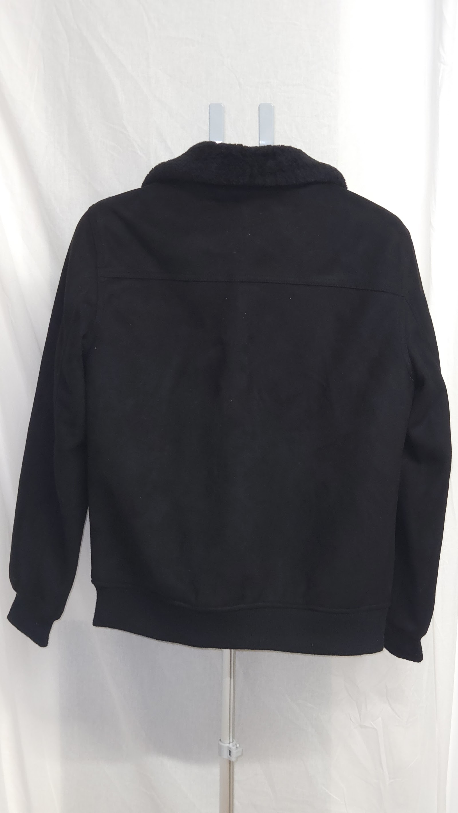 River Island Black Furry-Collar Zip Jacket, UK M / EU 3 (labelled), photo 2