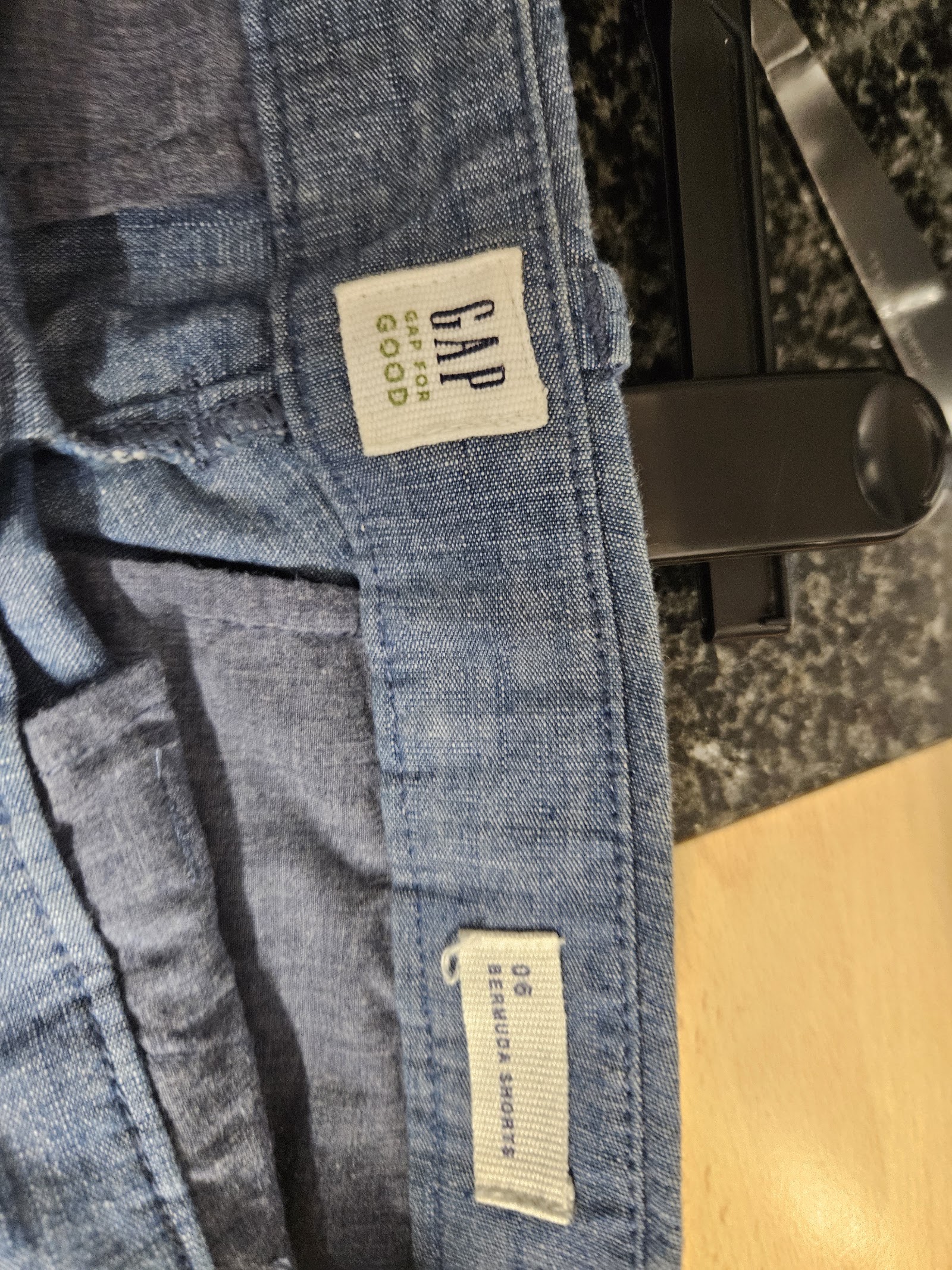 Genuine Gap Blue chambray long shorts, Waist 35, photo 3