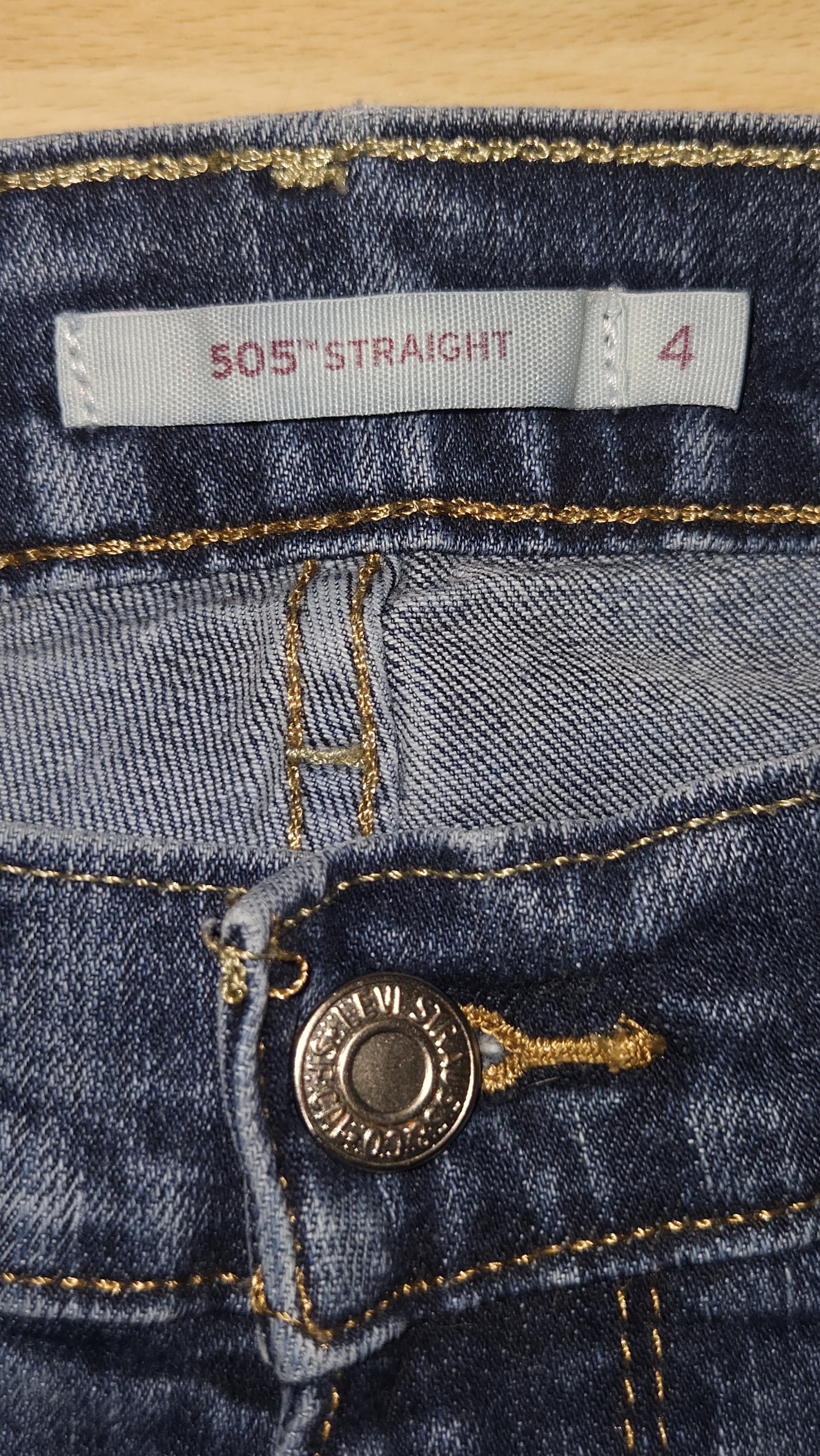 Levi's 505 Straight Blue Jeans, W27 L32 (labelled), photo 3