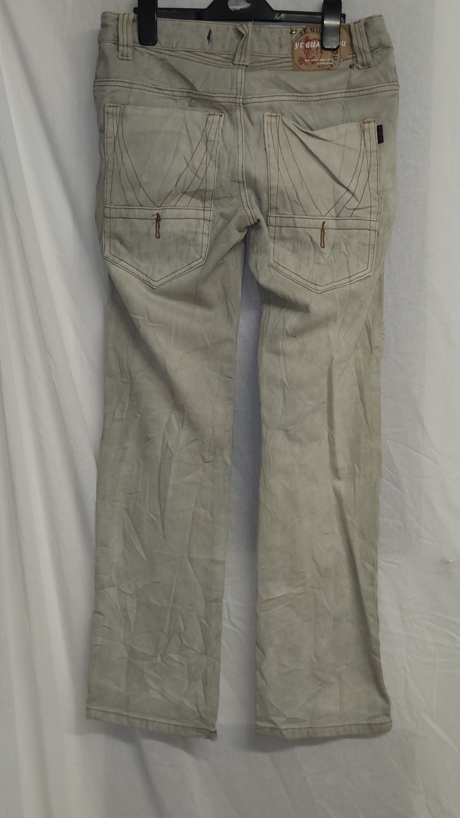No Excess Industry Light Grey Beige Washed Jeans, W29 (labelled), photo 2