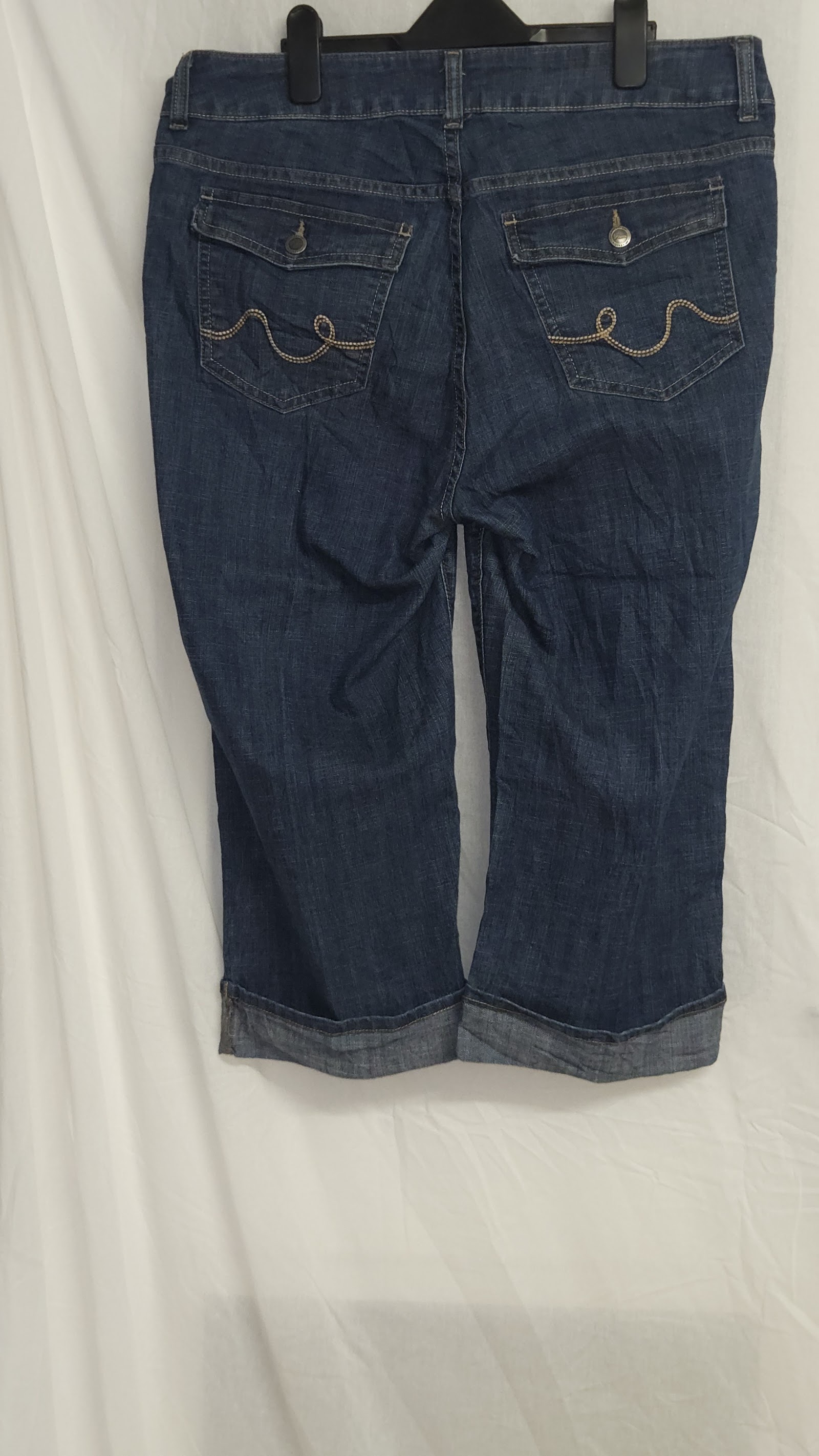 Riders by Lee Dark Blue Turn-Up Capri Jeans, Measured W35 approx., photo 2