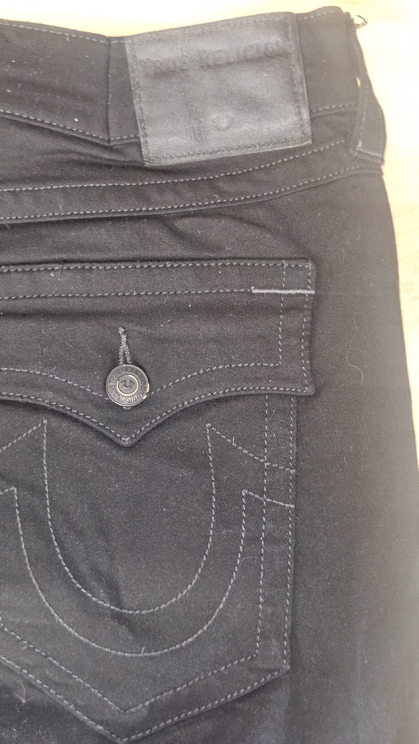 True Religion Ricky Black Flap Pocket Relaxed Straight Jeans, W36, photo 3