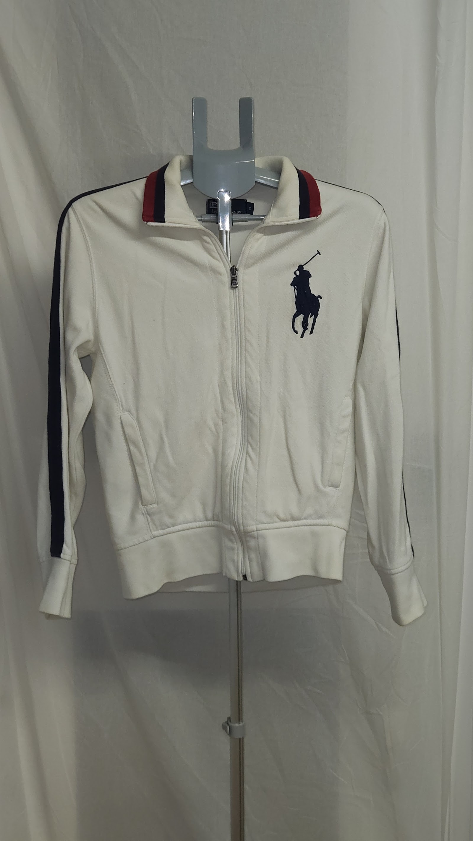 Polo by Ralph Lauren White Long Sleeve Piped Polo Shirt