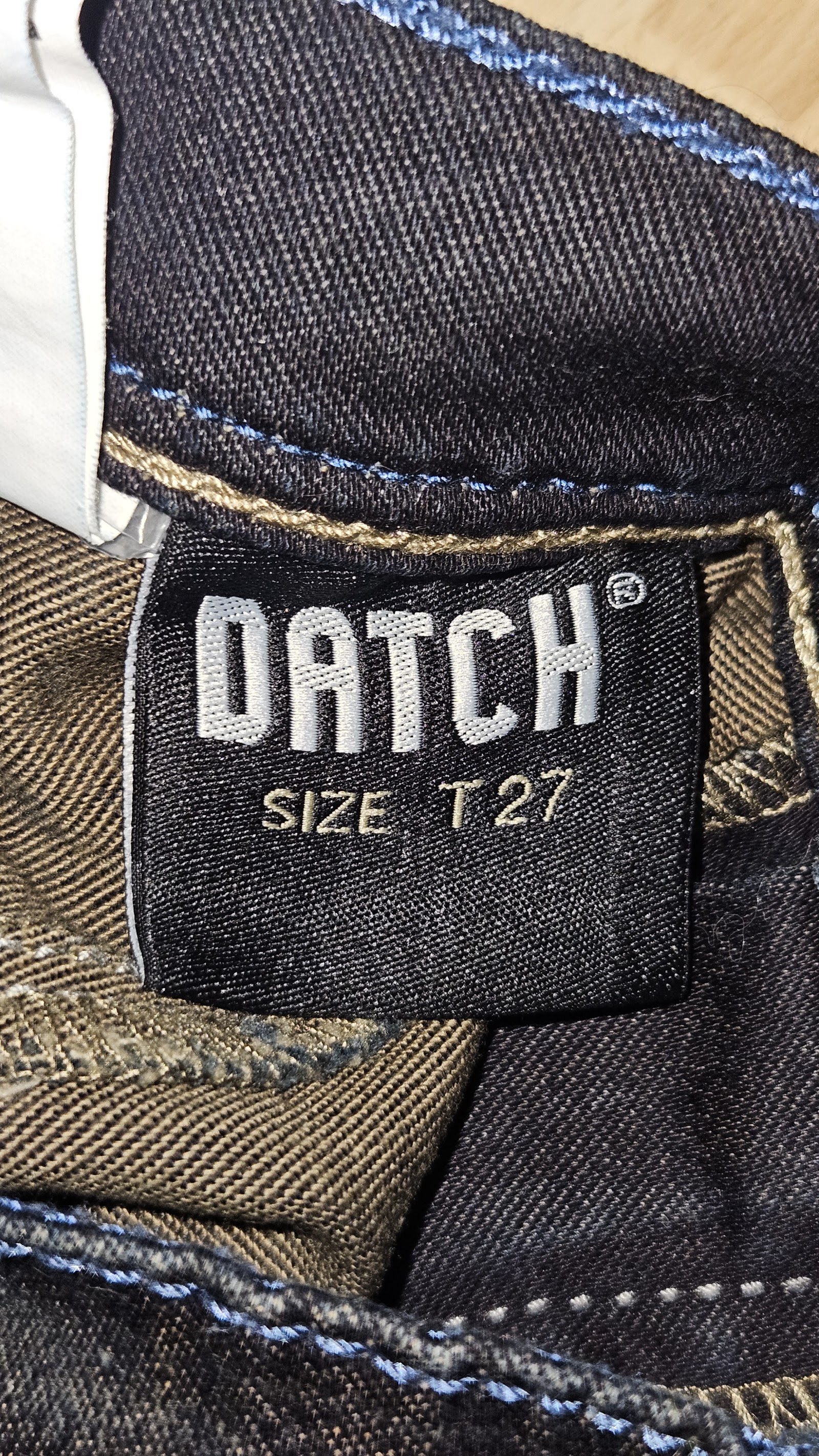 Datch Dark Indigo Contrast Stitch Jeans, Labelled T27, photo 4